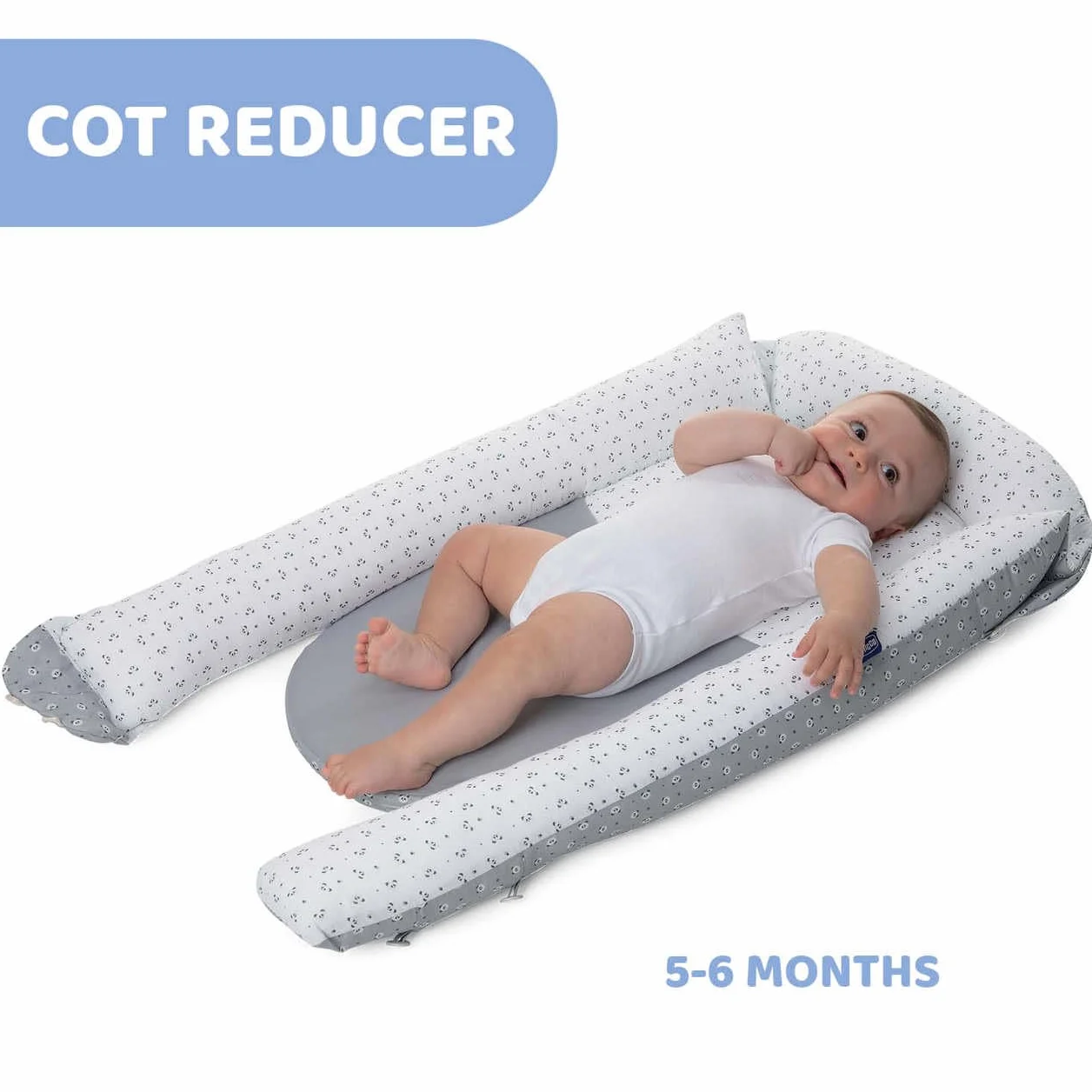 Chicco Mummy Pod, Riduttore Culla e Lettino, Impermeabile e Traspirante, con Speciale Rete 3D e Inserto anti-pipì, Regolabile, con 3 Lunghezze, Lavabile a Mano, Riduttore Neonato, Grigio, Foxy