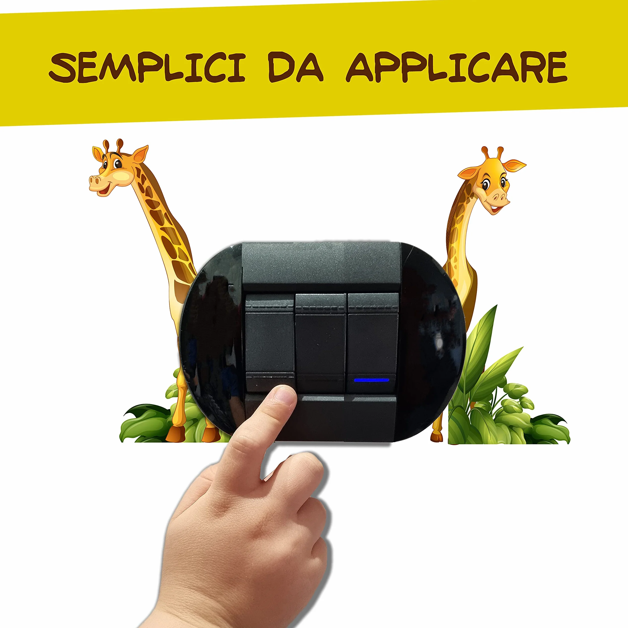 Bizarre Creations | Adesivi Animaletti per Decorazione Interruttori Luce, Adesivi per Interruttori, Bambini, Adesivi Simpatici Animaletti Savana Elefantino Leone Cameretta (10 Pezzi)