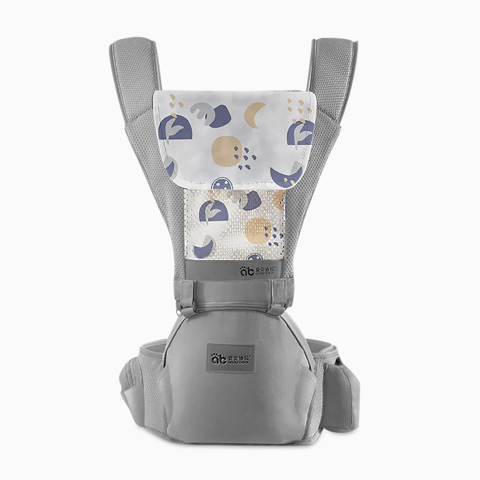 SONARIN Marsupio Neonati Ergonomico con Sedile,Puro Cotone Portantina Leggero e Traspirante per Bambini da 0-36 Mesi,Approvato da Standard di Sicurezza,Multiposizione,Fino a 30 KG(Grigio)