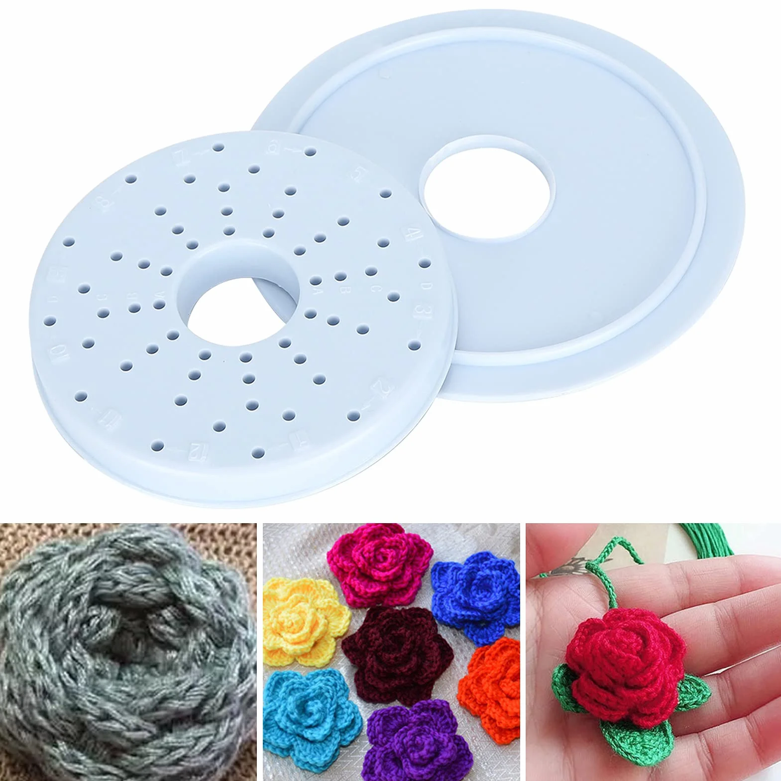Telaio per Maglieria Rotondo, Kit Fai-da-te per Tessitura, Strumento per Creazione di Fiori in Lana