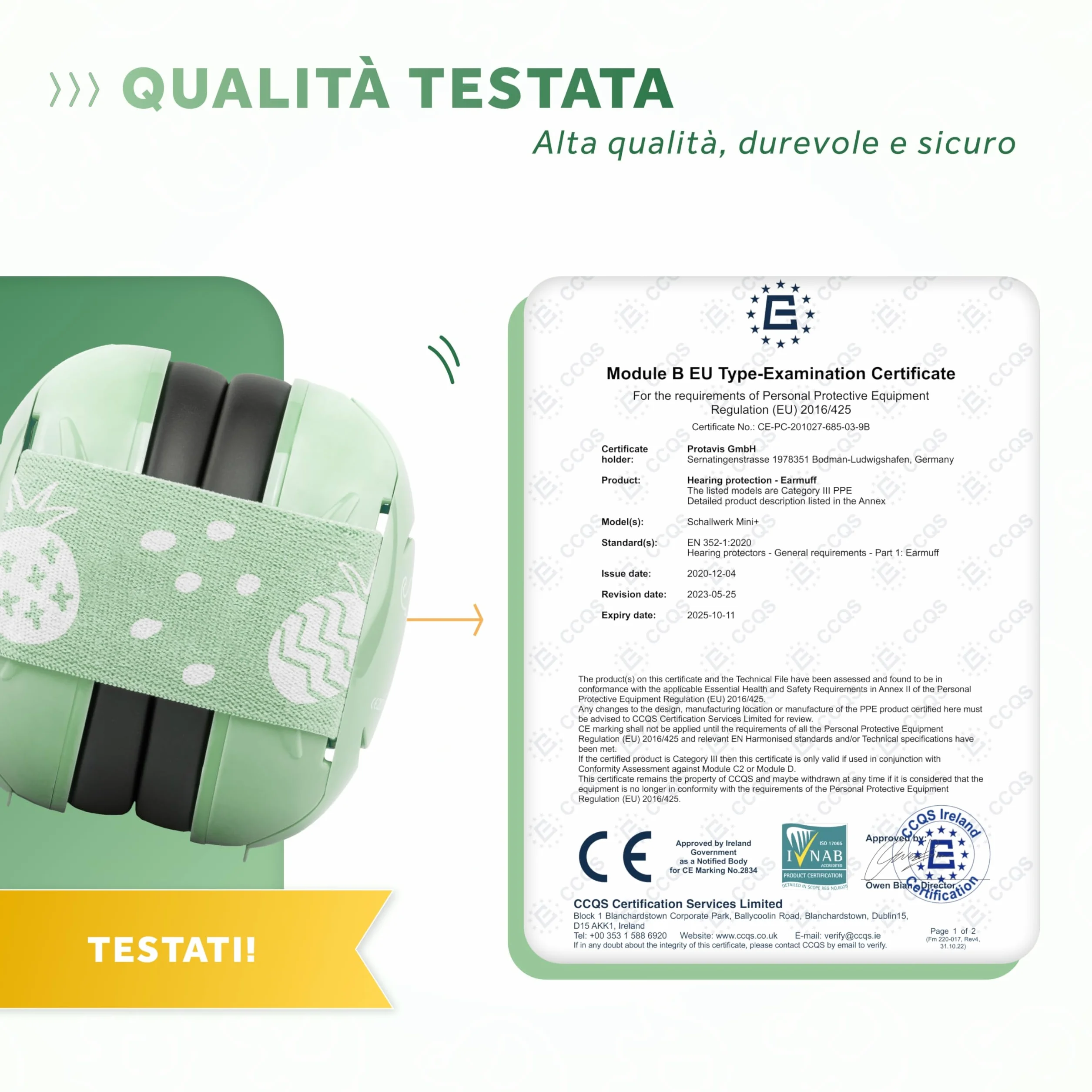 Schallwerk ® Mini+ Cuffie Antirumore Bambini - Protezione dell'udito per Bambini e Neonati - Cuffie Neonato Antirumore, Neonato, Bambino, Aereo, Rumore
