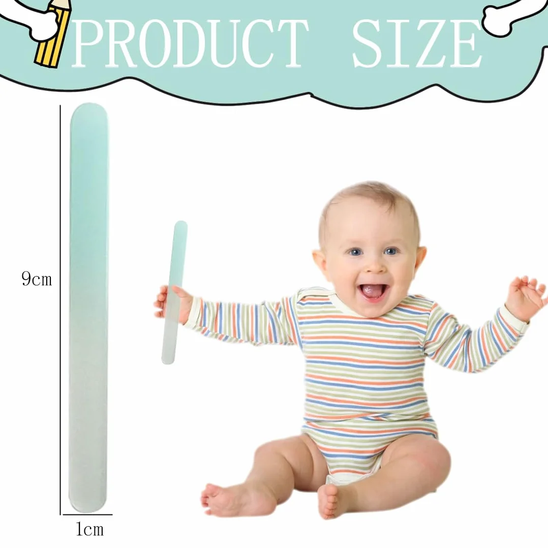 4 Pezzi Lime Per Unghie In Vetro Lista Nascita Bebè, Blu, Per Bambini E Mamme, Dimensioni 9Cm X 1Cm X 0.3C