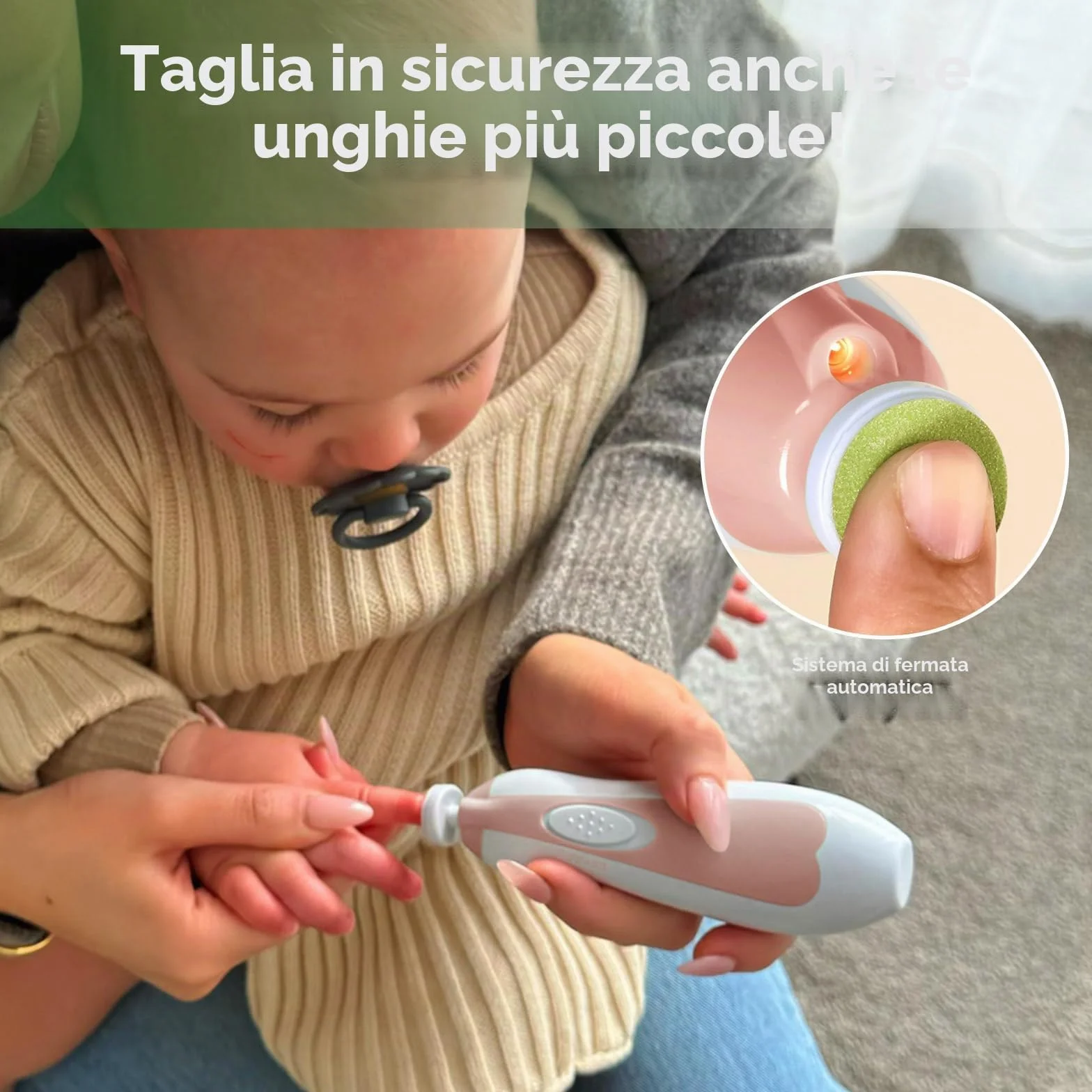 haakaa Tagliaunghie Neonato, Multifunzione Tagliaunghie Bambini Set, Tagliaunghie Elettrico Lima Unghie per Bambini, 6 in 1, con LED Light