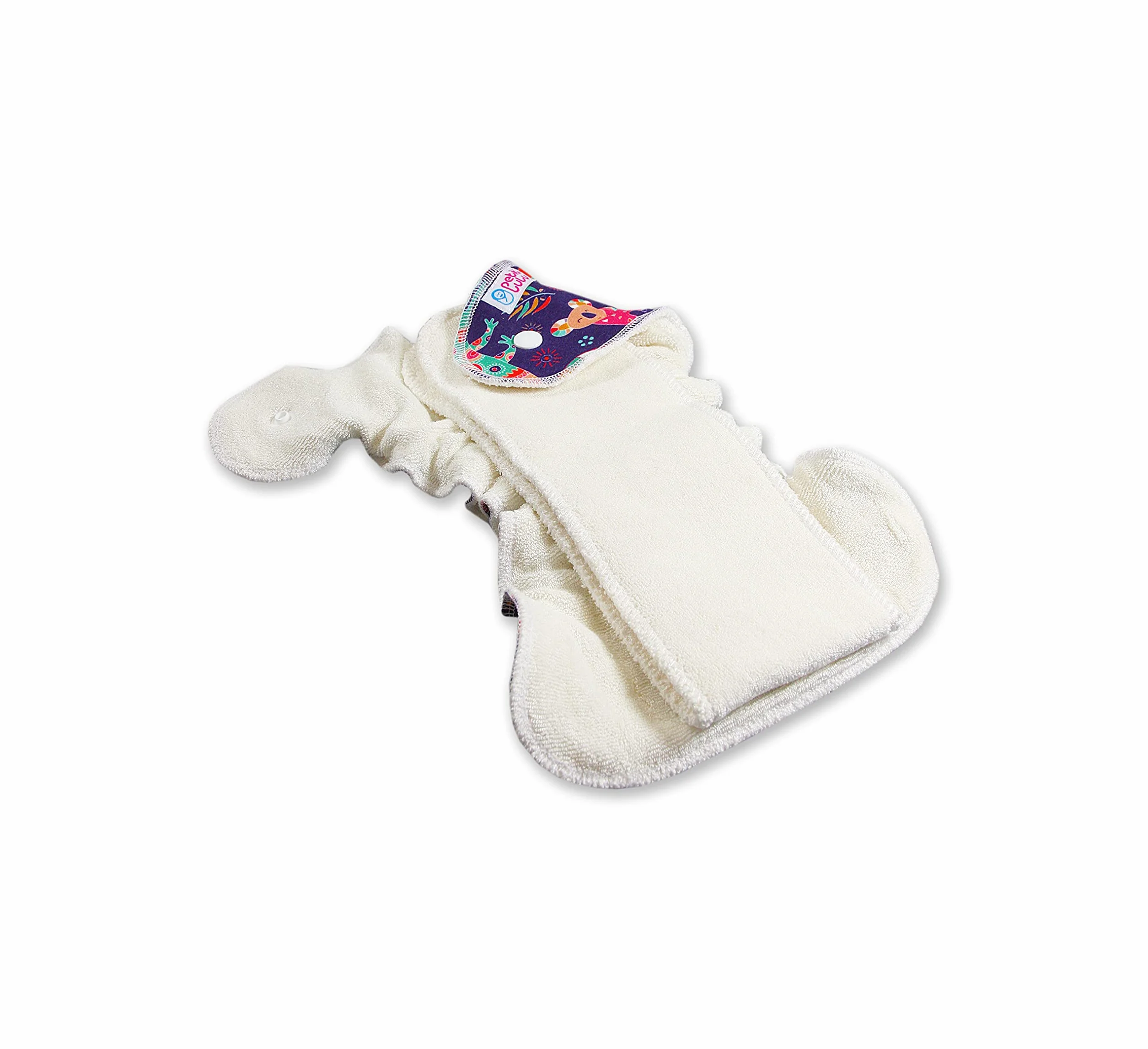Petit Lulu pannolino in tessuto in bambù fitted neonato | Snaps | Materiale esterno 95% cotone, 5% elastan | Riutilizzabile e lavabile | Pannolino Mutandina di stoffa | Prodotto in Europa (Polar Bear)