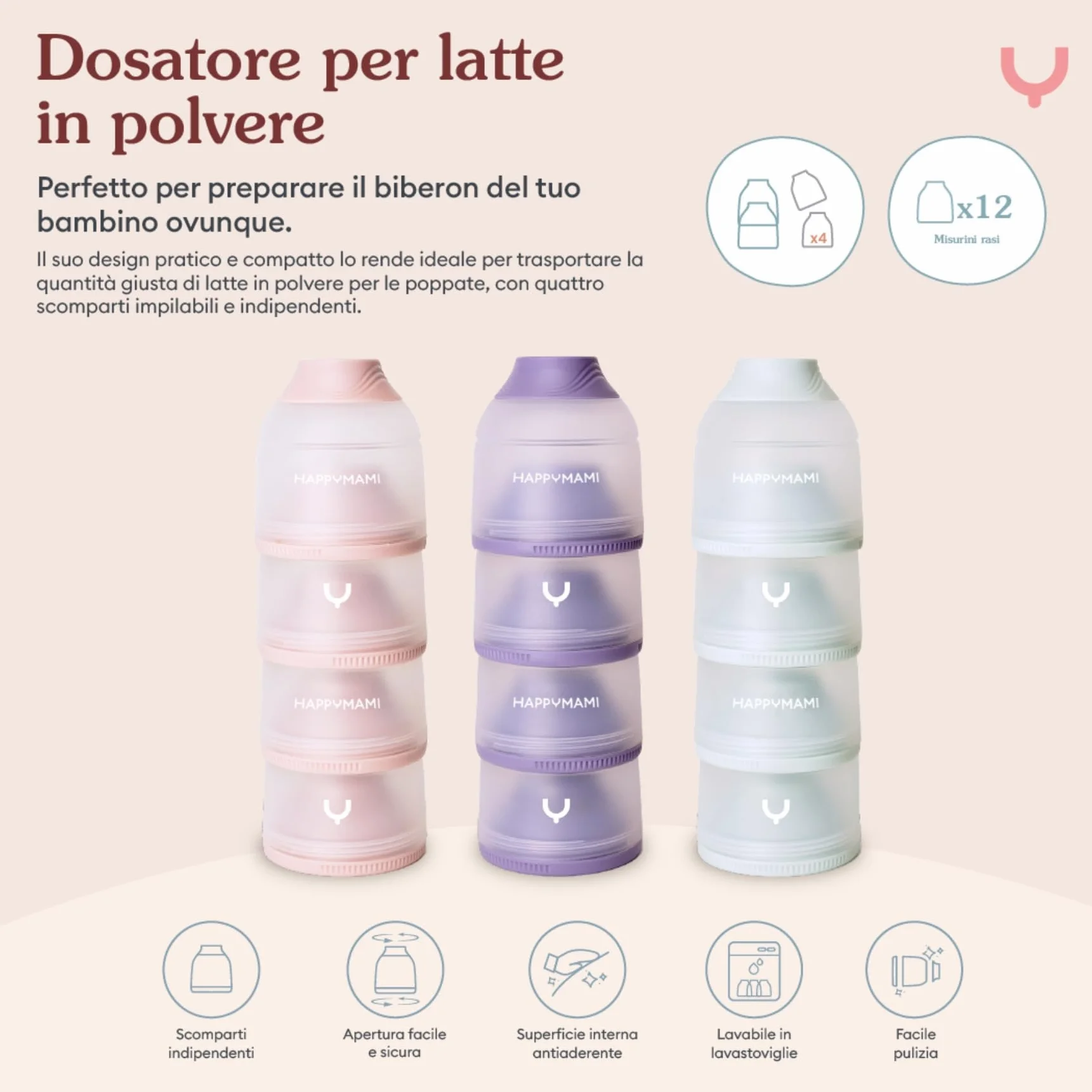 Happymami, Set Biberon Personalizzabile con la Forma del tuo Seno +Dosatore di Latte in Polvere, Kit di Alimentazione per il tuo Bebè, Senza BPA (Set Biberon + Dosatore di Latte in Polvere)