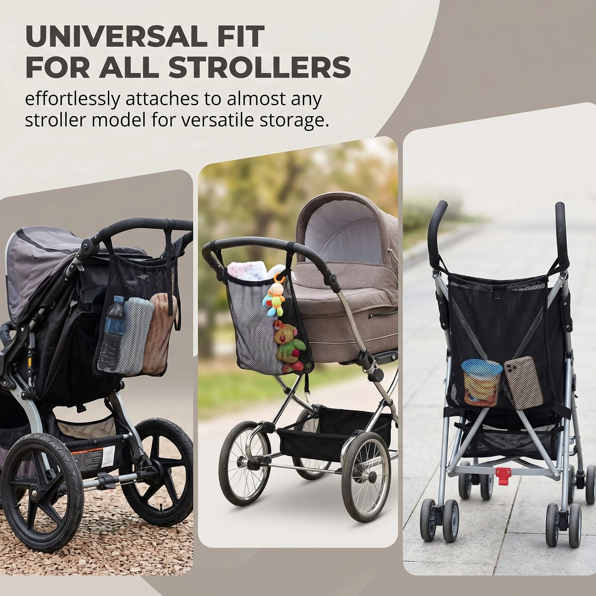 1 Pezzi Rete per la Spesa per Passeggino, Universale Borsa a Rete Posteriore per Passeggino Nero Tasca a Rete per passeggino per Passeggini Sportivi Sedie a Rotelle (35 * 50 cm)