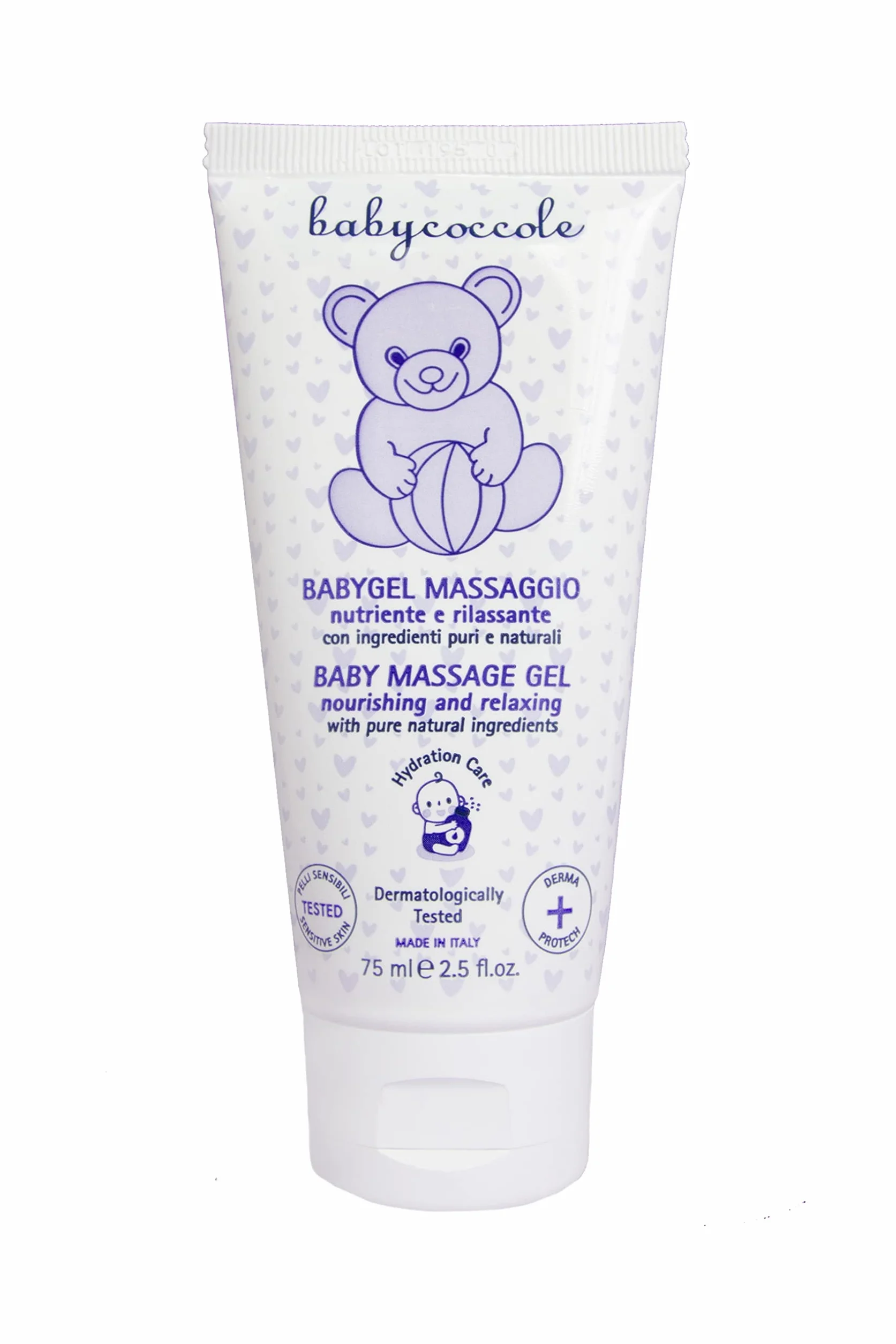 Babycoccole BABY GEL MASSAGGIO con Olio di Mandorla per Neonati e bambini. Idratante e Rilassante. Dermatologicamente Testato, Per Pelli delicate. Ingredienti Puri, Naturali di Origine Vegetale - 75ml