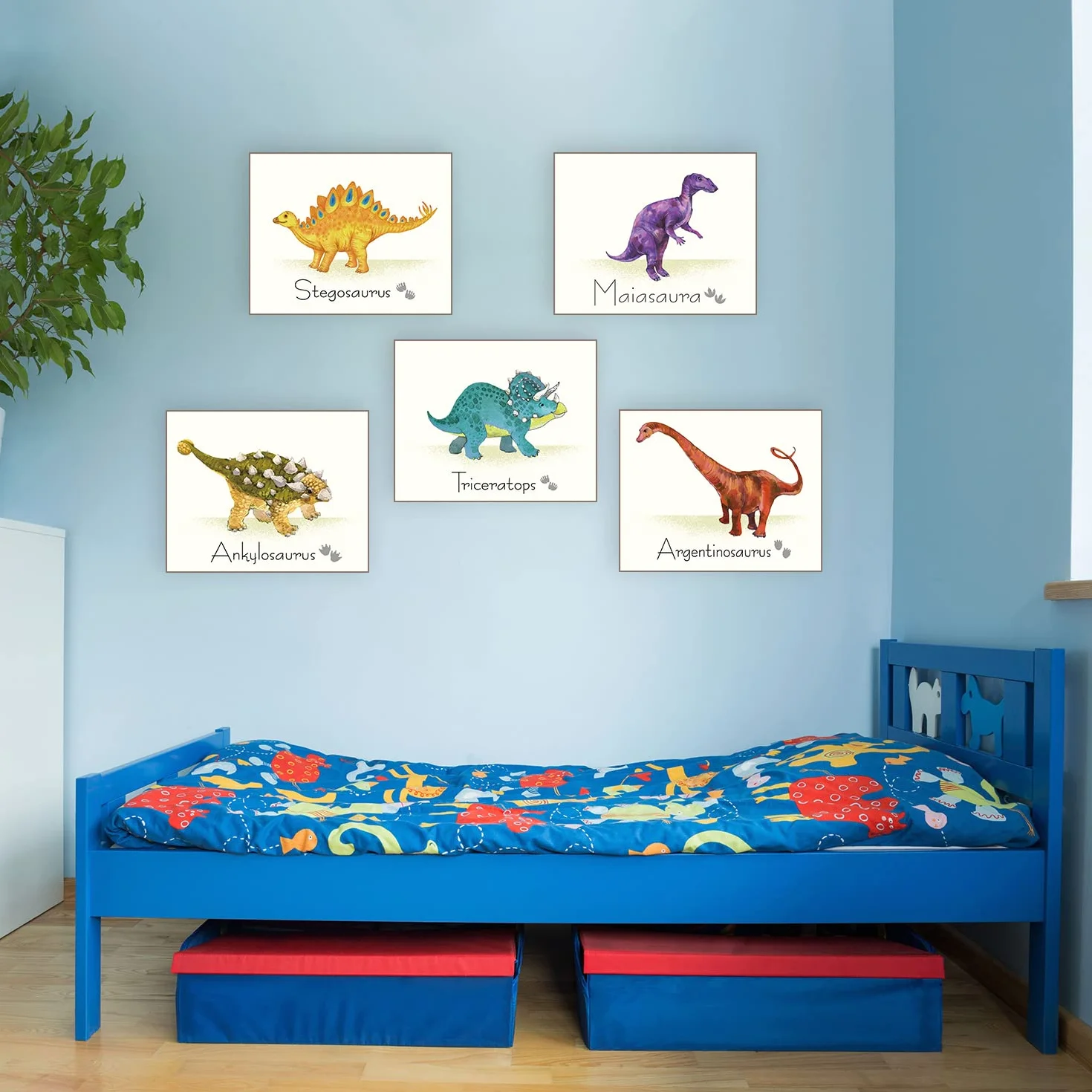Outus 9 Pezzi Poster del Dinosauro Stampe d'Arte della Parete con Regalo di Compleanno del Dinosauro delle Foto Senza Cornice per La Scuola Materna e Le Decorazioni della Camera dei Bambini