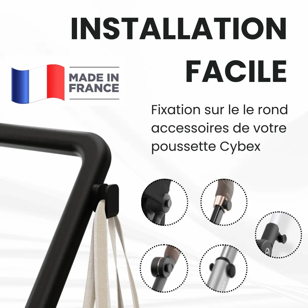 Cybex - Gancio porta borsa per passeggino, compatibile con Cybex Coya, Melio, Priam, Balios, Talos, Gazelle S, Eezy S-Line, Mios, Beezy - Accessorio resistente per borsa per pannolini