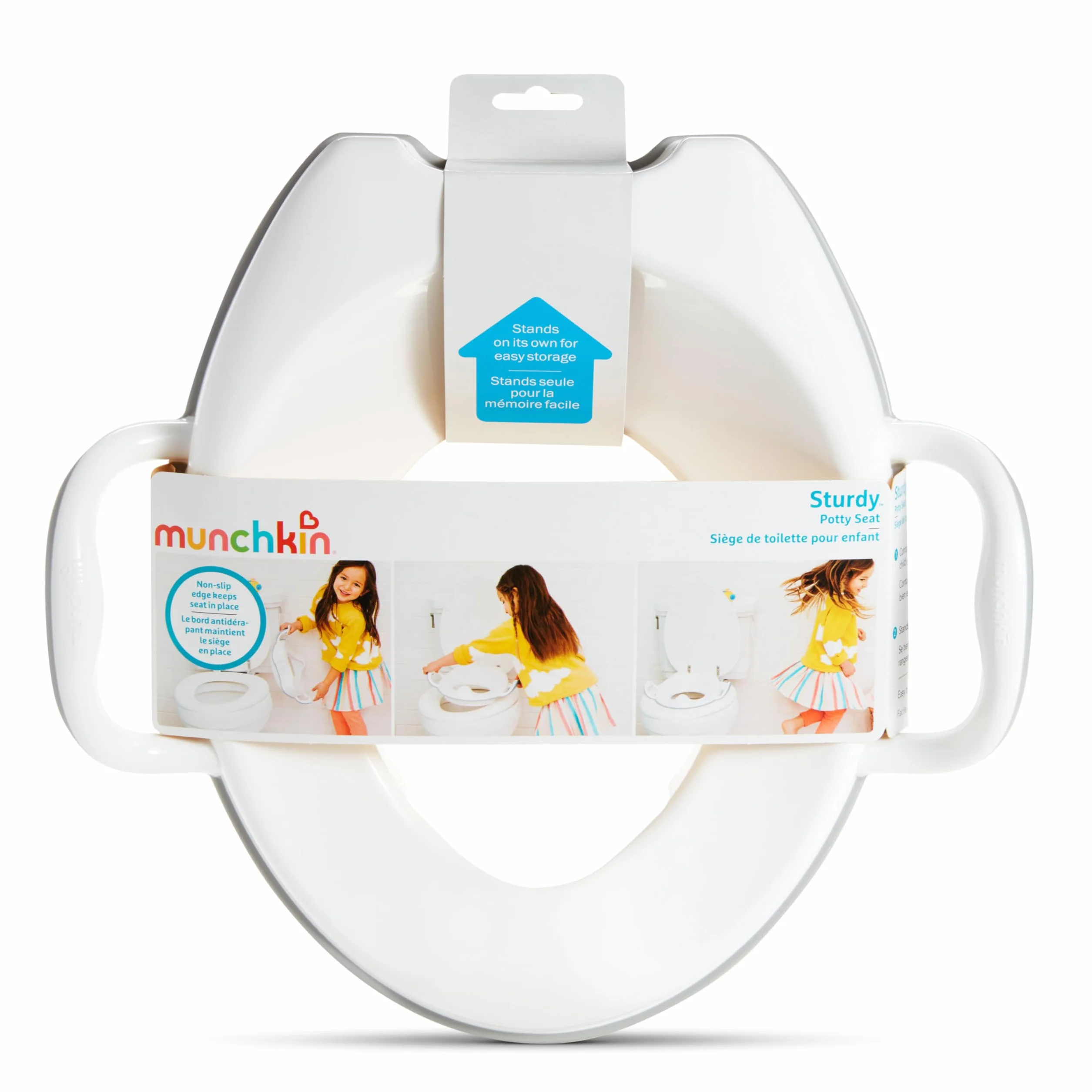 Munchkin Sturdy Seggiolino per il vasino per bambini, Seduta per addestramento vasino con maniglie, ottimo per bambini piccoli, Bianco