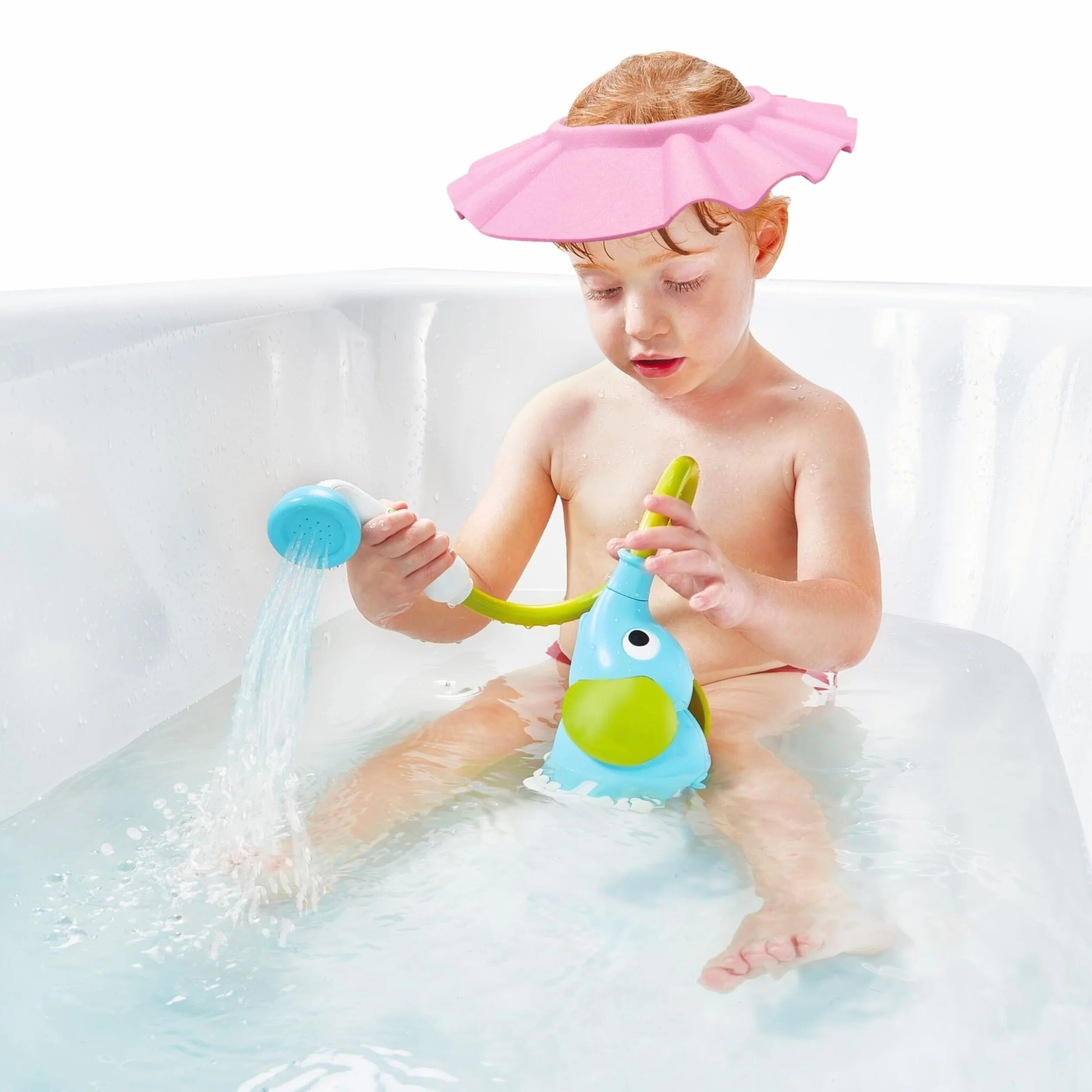 Cappellino da Doccia con Visiera per Bambini, Proteggi Occhi contro Shampoo e Schiuma, Protezione per la Doccia, Berretto da Doccia per Bimbi, in Materiale Morbido, Adatto a Bambini 0–9 Anni, Rosa