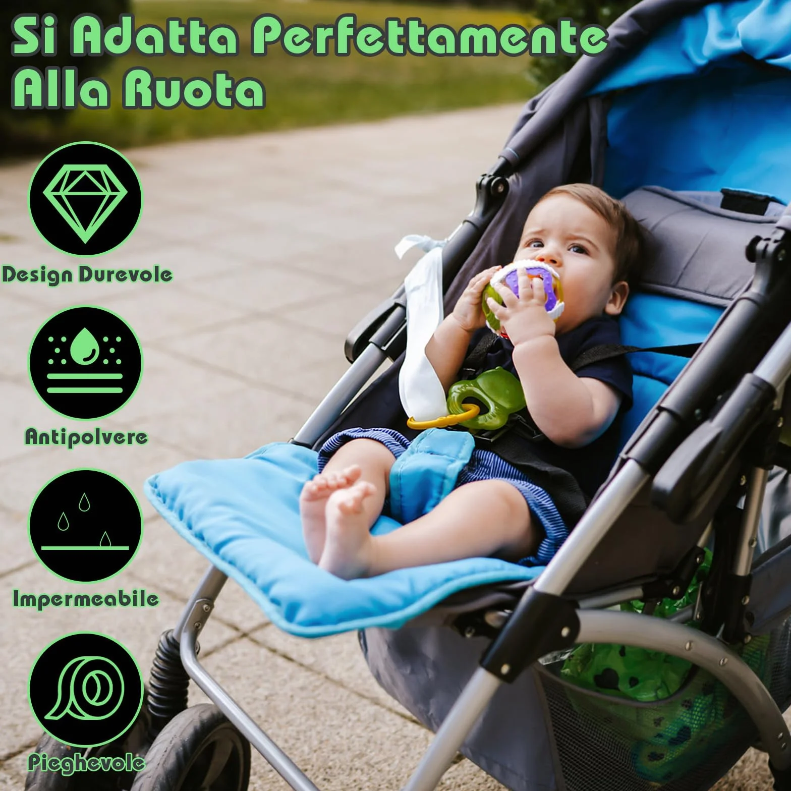 Scettar 4 Pezzi Copri Ruote Passeggino,Copriruote Passeggino Per La Casa,Copertura Protettiva Per Passeggino,Antipolvere E Impermeabile,Copertura Manubrio Passeggino Burigotto