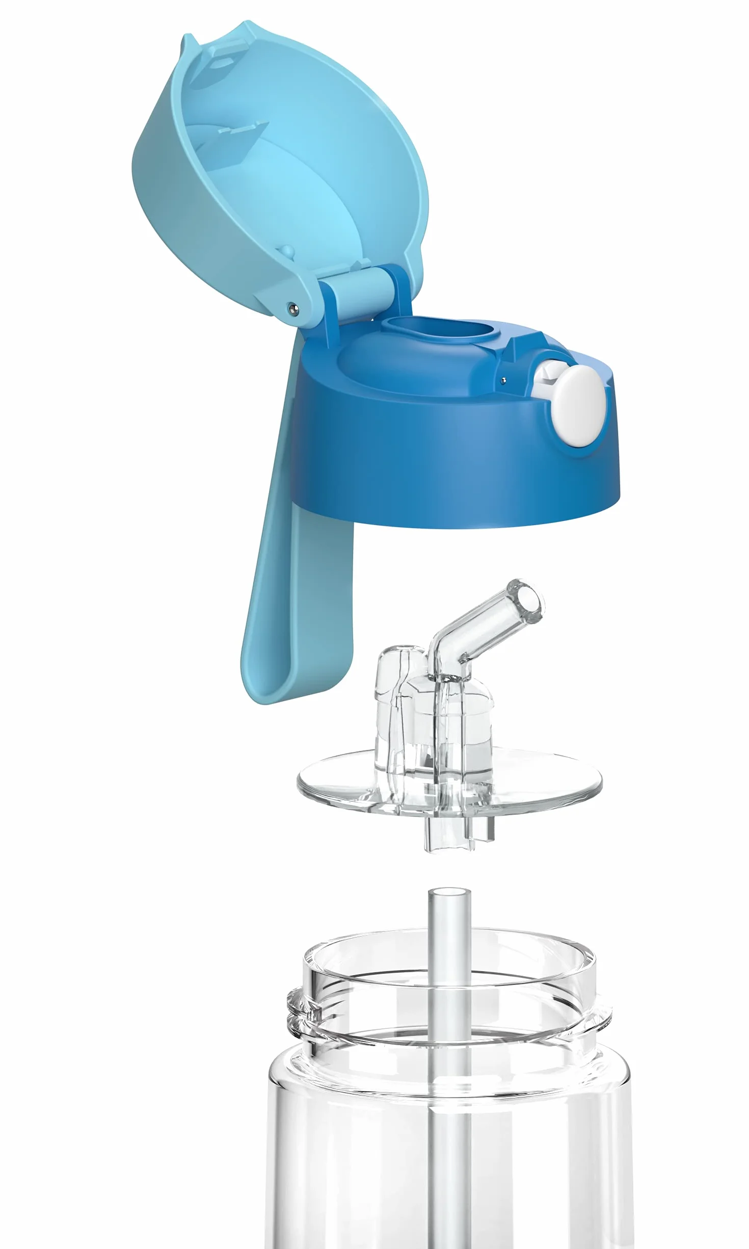 JARLSON® Borraccia Bambini EMI [500ML] - Borracce Antigoccia per Bimbi con Cannuccia - Bottiglia per Bambino e Bambina Lavabile in Lavastoviglie - Senza BPA e Ftalati - Ideale per Asilo e Scuola (Blu)