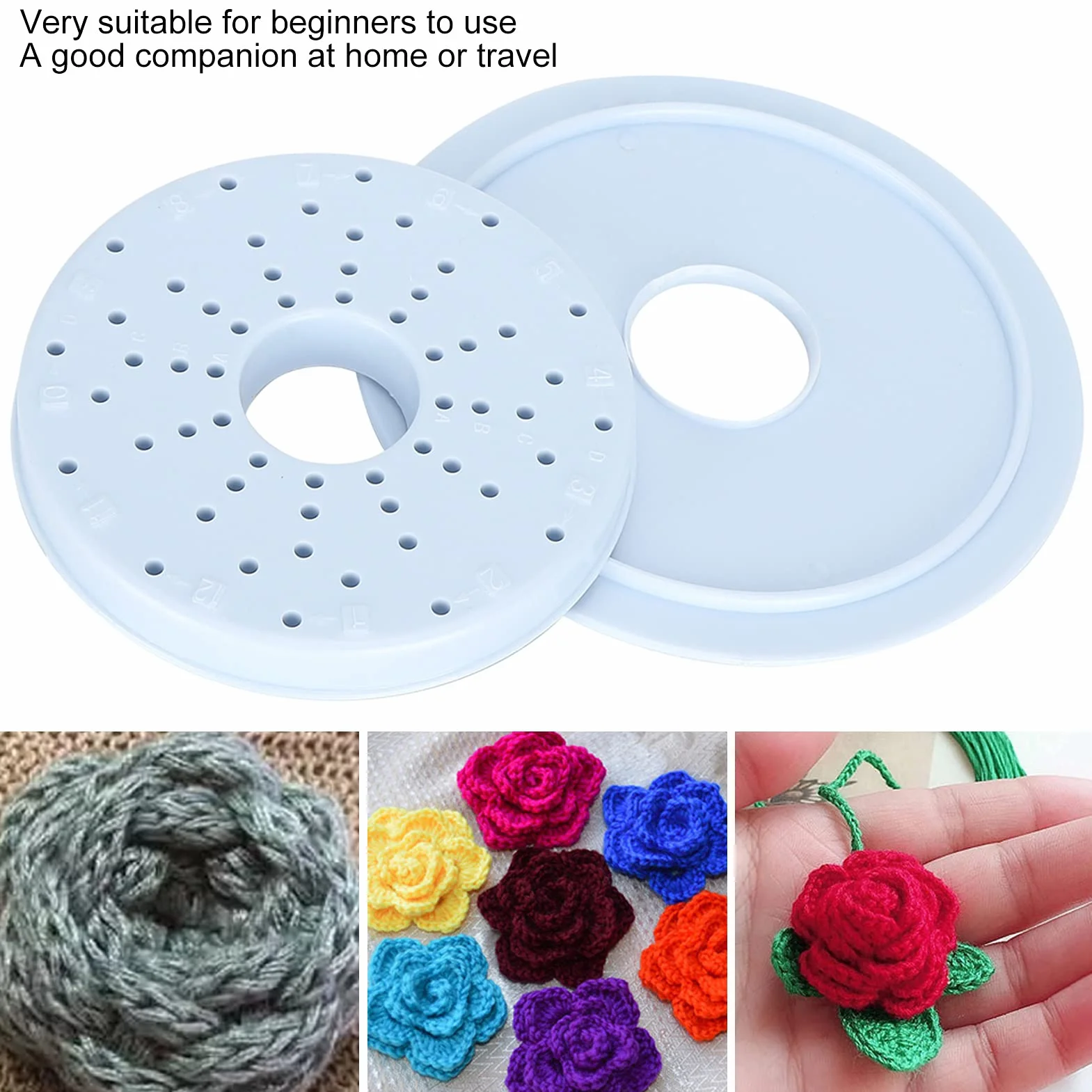 Telaio per Maglieria Rotondo, Kit Fai-da-te per Tessitura, Strumento per Creazione di Fiori in Lana