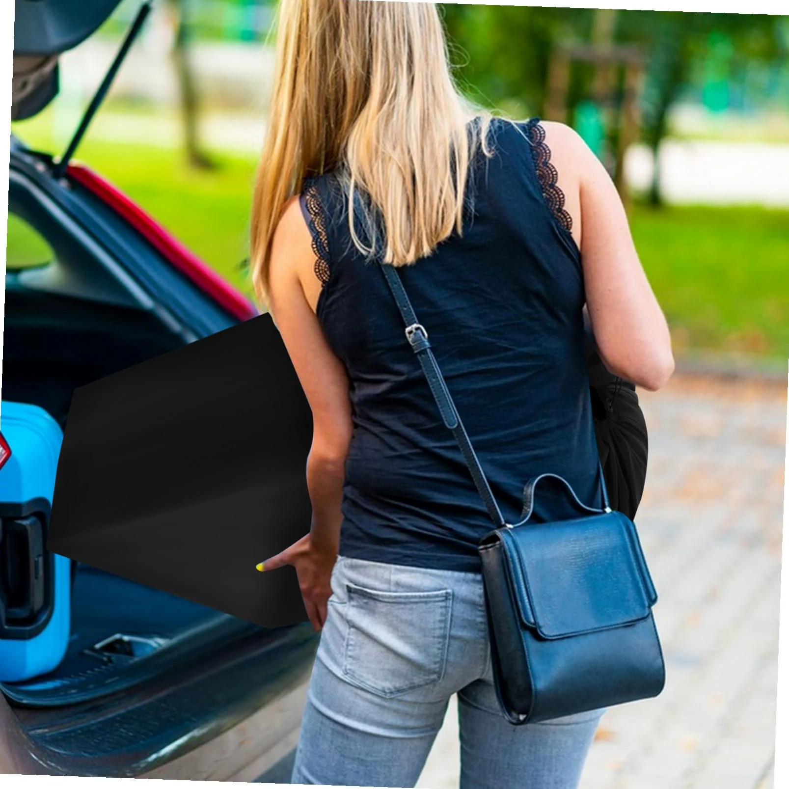Sacca per Passeggino da Viaggio per Aereo, Nylon Nero | Chiusura Coulisse Bloccabile, Due Spallacci, Cuciture Rinforzate, per Maggior Parte dei Modelli