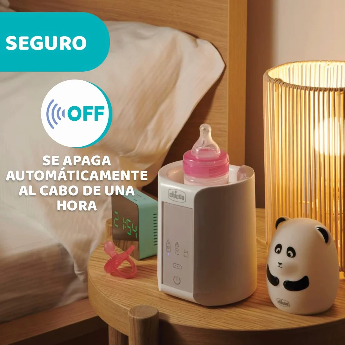 Chicco Scaldabiberon Portatile da Viaggio e Scalda Pappa con 3 Programmi e Spegnimento Automatico, Scalda in Modo Graduale, Anche per Vasetti e Latte Materno, Mantiene il Calore, 220W, Bianco, 1 Pezzo