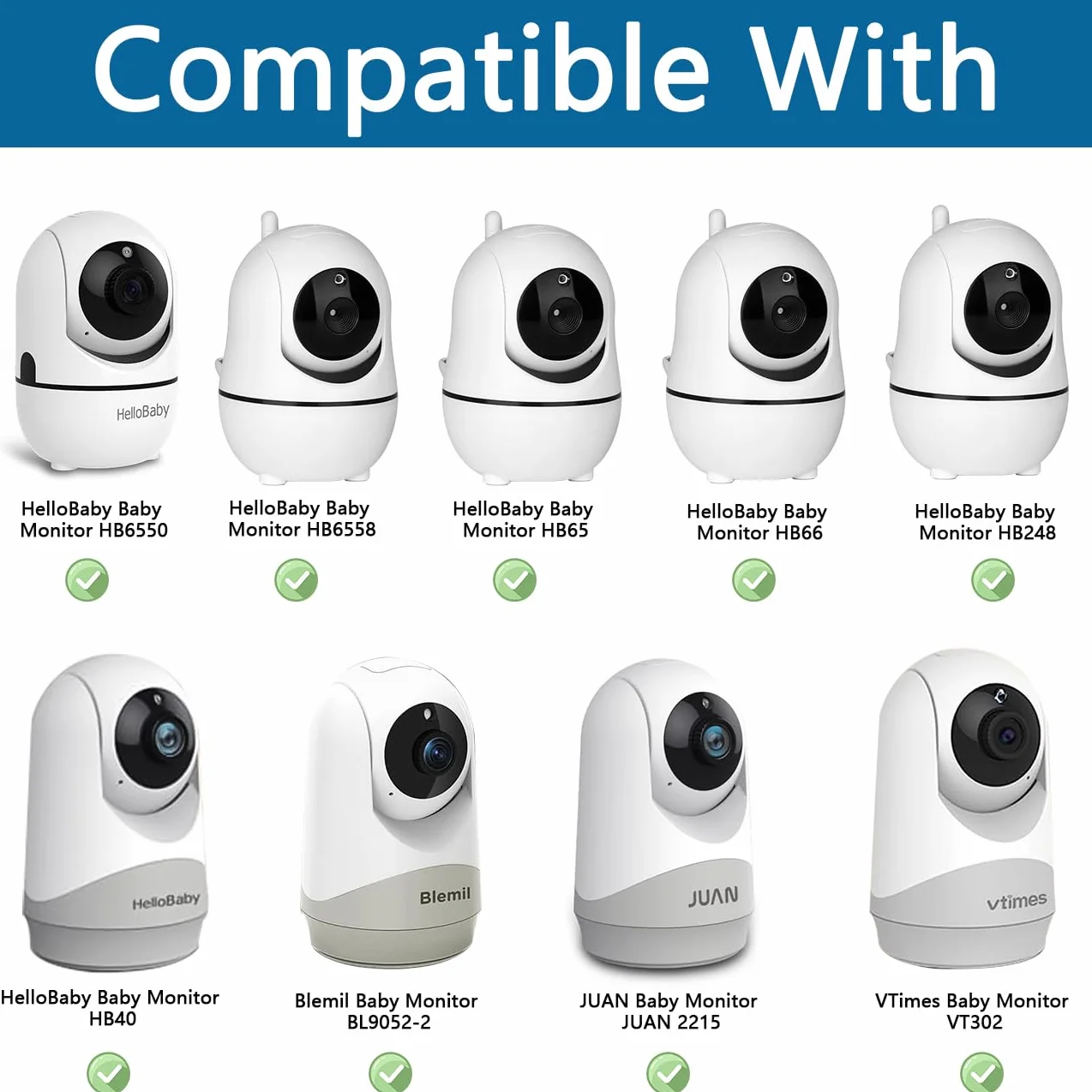 Supporto per baby monitor Hello Baby Video, supporto flessibile per baby monitor Baby Monitor Supporto per videocamera per lettino, compatibile con HelloBaby Monitor