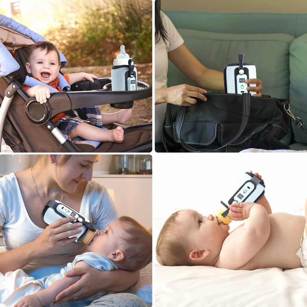mizikuu Scaldabiberon Elettrico Auto, Sterilizzatore Biberon con Timer Digitale Display LCD Rapido Riscaldatore Di Alimenti Per Bambini Latte Materno Per Pratico da Usare a Casa e in Viaggio