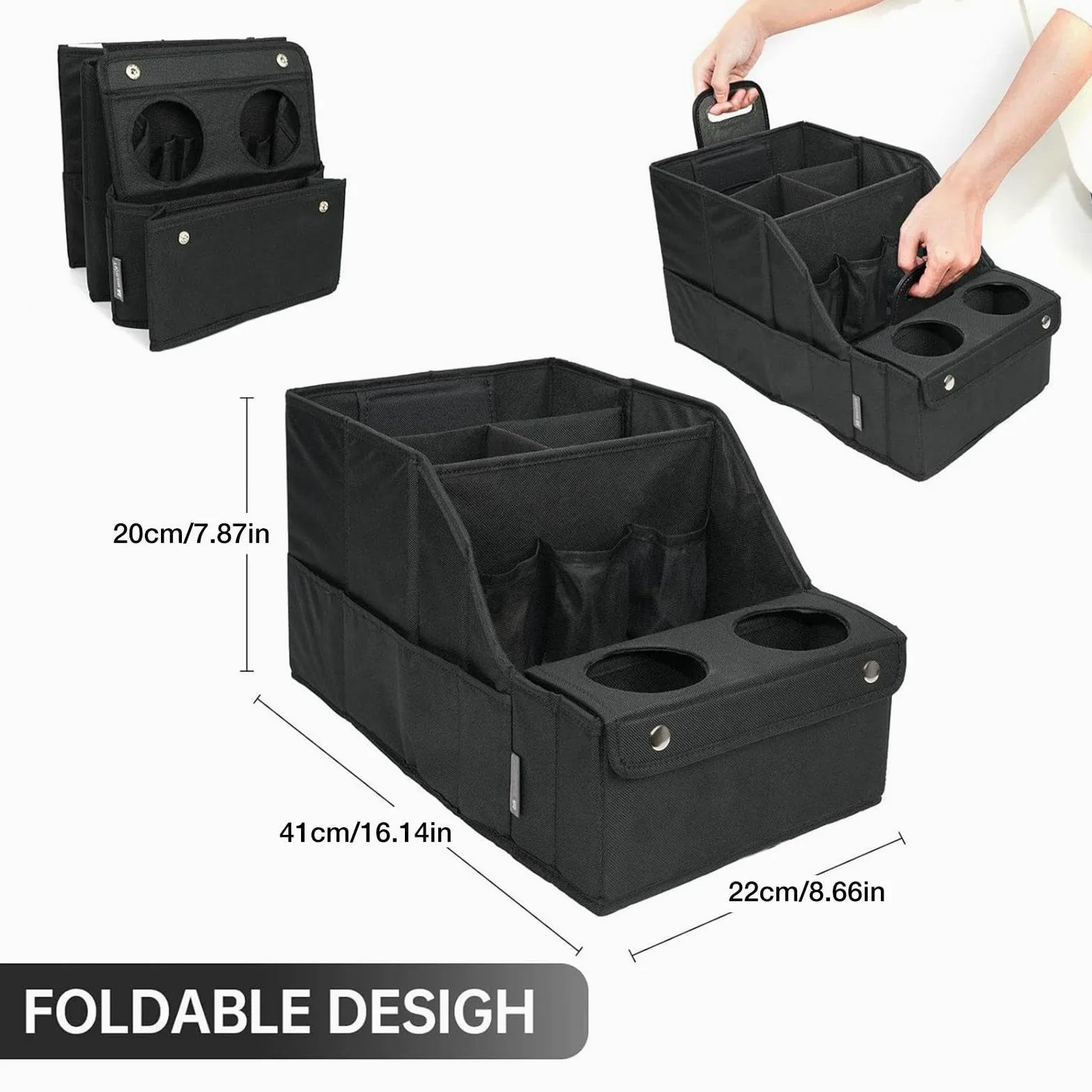 Generisch Organizer per sedili posteriori, organizer per auto con | scomparti multipli | Organizer per sedili auto con 4 scomparti e 2 portabevande per bambini in viaggio