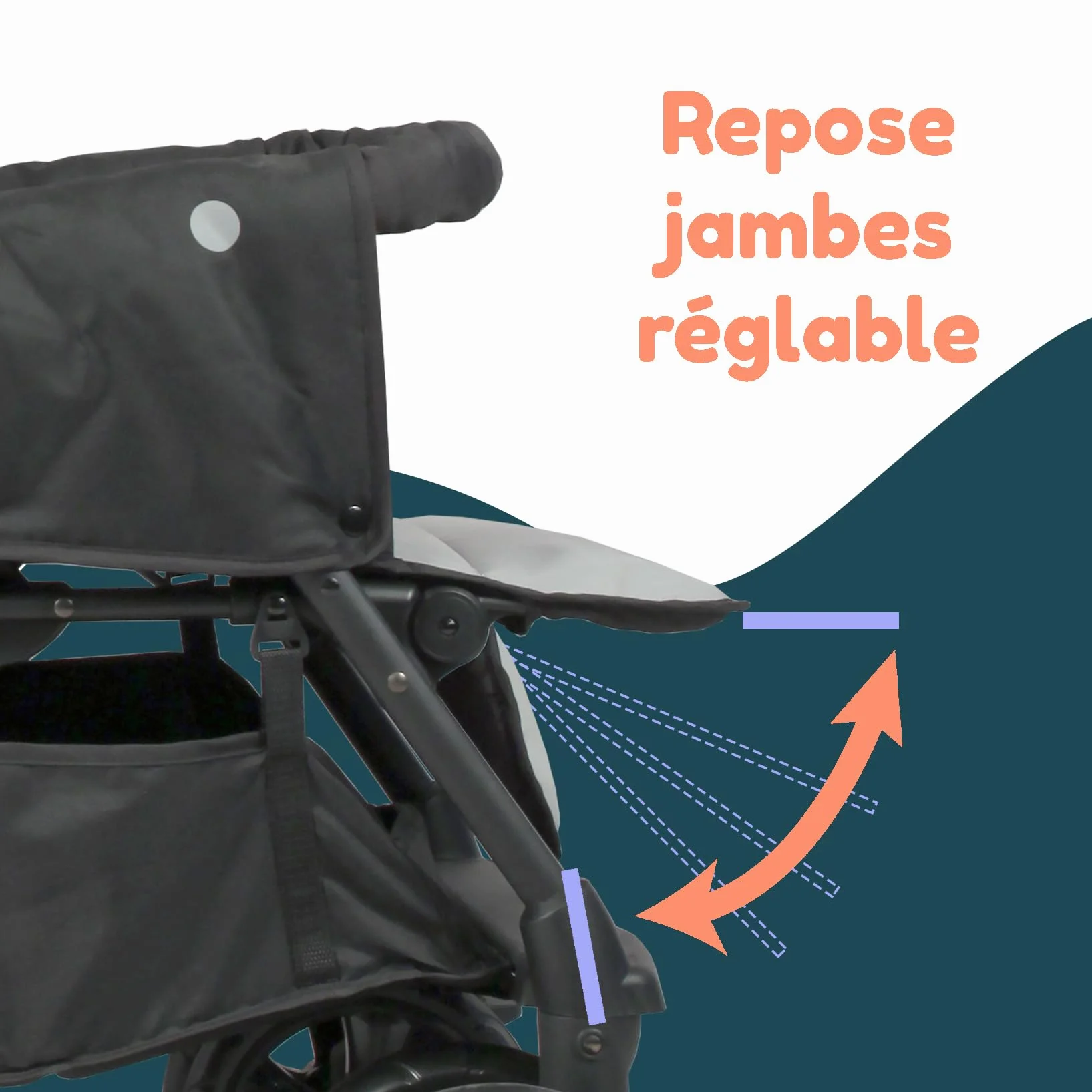 Passeggino gemellare doppio - BAMBISOL - Passeggino doppio combinato + Seggiolino auto I-size - 4 ruote - Nero
