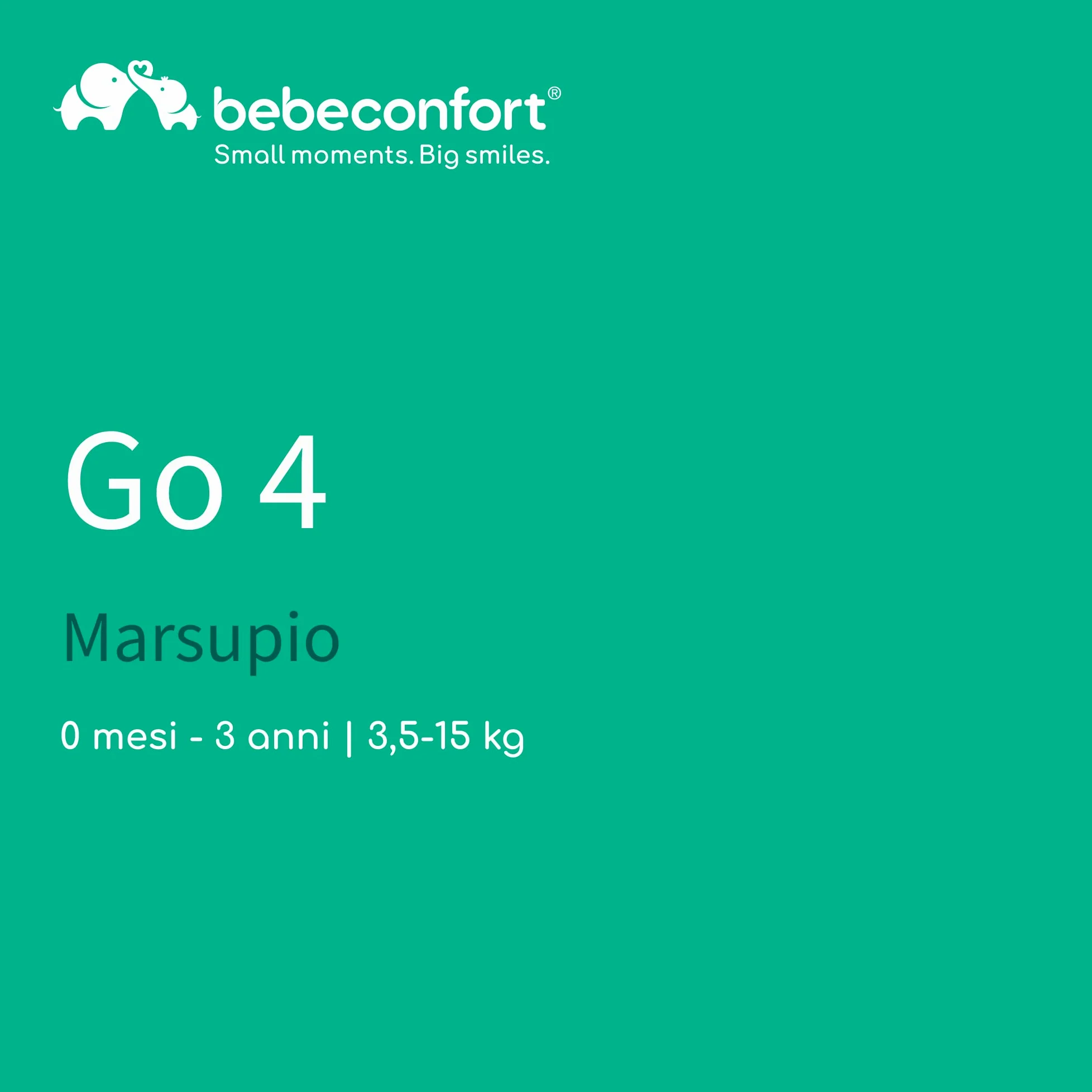Bebeconfort Go4 Marsupio Ergonomico per neonati, 4 posizioni: fronte mamma e fronte strada, Schiena e Laterale, per bambini dalla nascita fino-15kg, Colore Black Chic (grigio scuro)