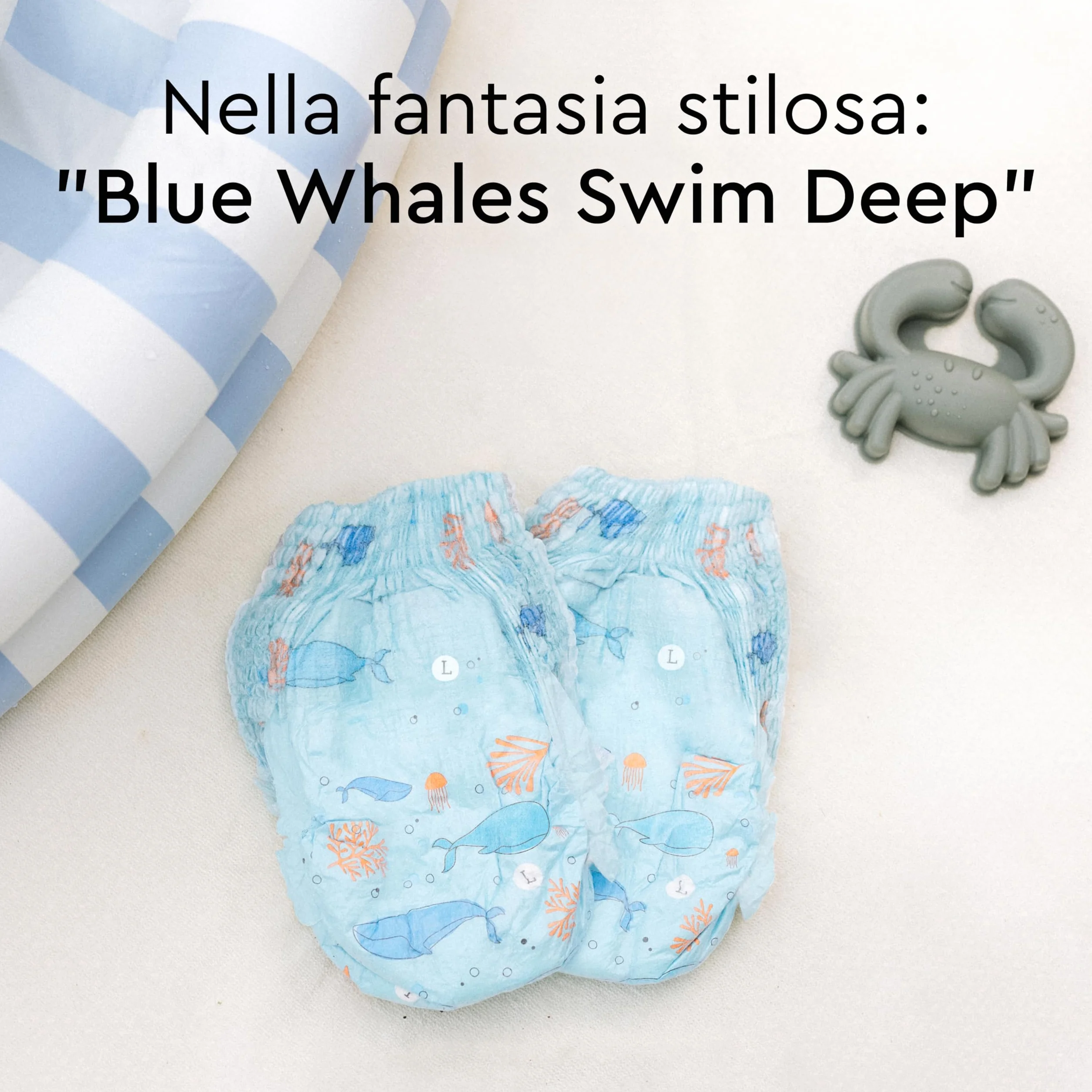 Pannolini costumino LILLYDOO monouso, delicati sulla pelle, per bambini taglia M (9-15 kg), confezione da 18 pezzi, con fantasia sottomarina – pannolini per una protezione sicura in acqua