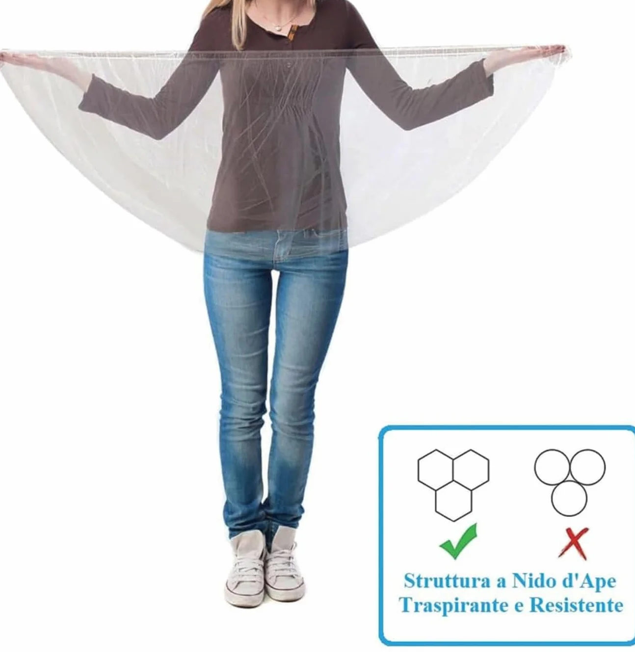 Zanzariera Universale per Culle, Lettini e Carrozzine – Rete Anti Zanzare e Insetti 100% Poliestere Traspirante – Bordo Elastico Facile da Applicare – Colore Bianco, Lavabile a Mano 233207