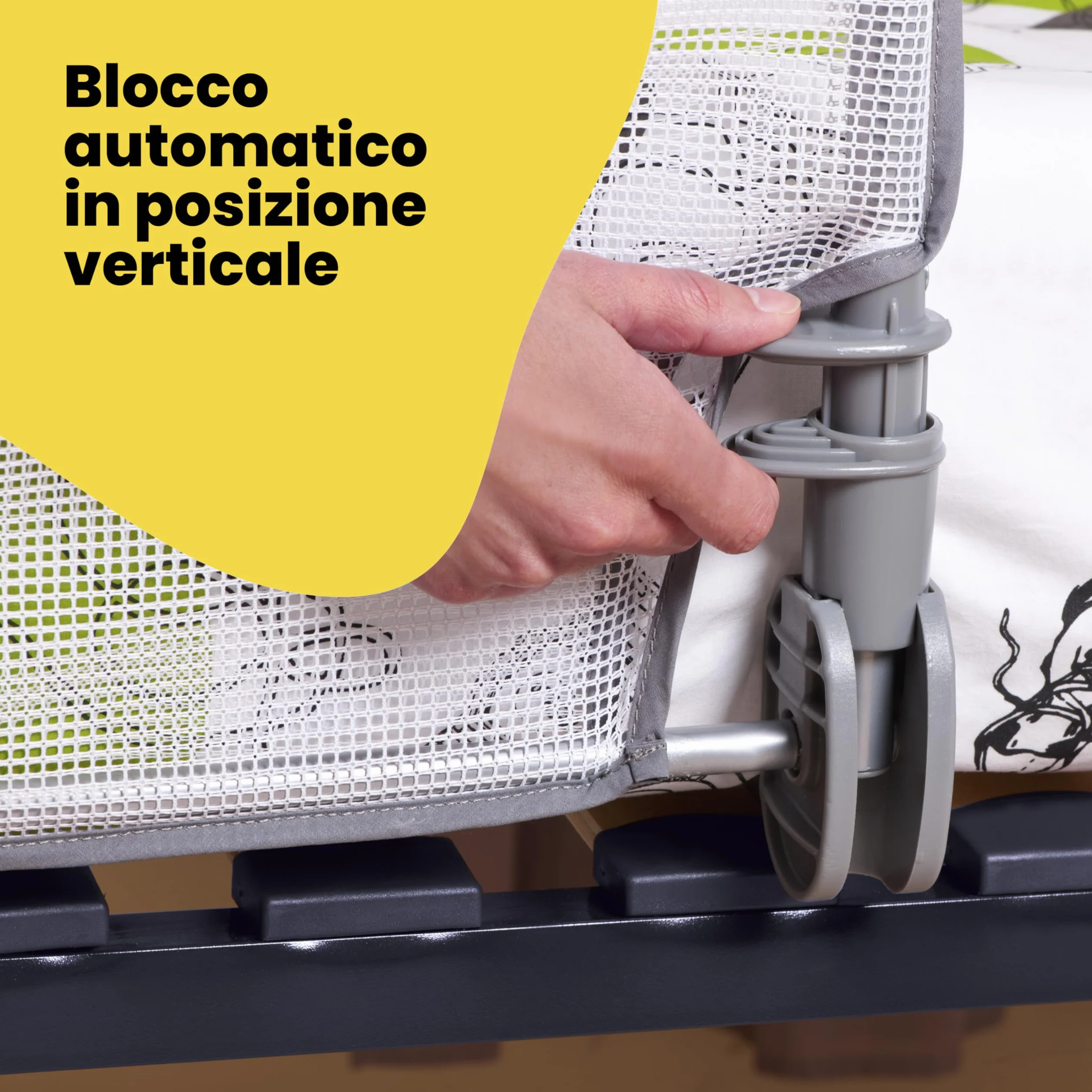 Safety 1st Barriera Letto Bambini 150 cm, Sponda 18 Mesi - 5 Anni, Sbarra Letto Bambini Reclinabile, Paracolpi Tessuto in Rete, Blocco Automatico, Semplice da Pulire, Bianco