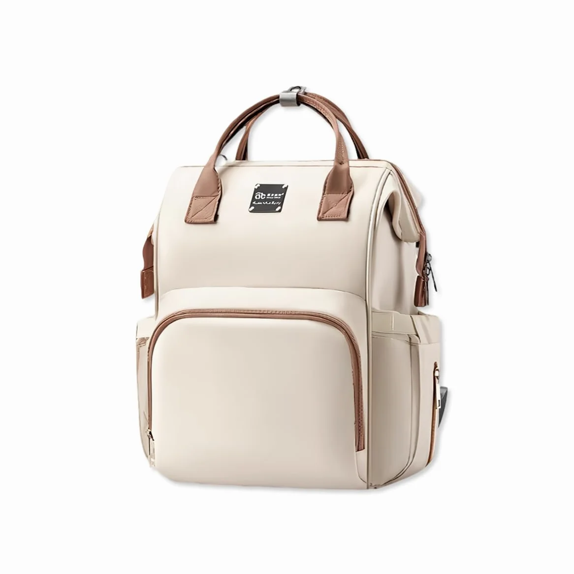 SONARIN Spazioso Leggero Zaino Fasciatoio,Multifunzionale Impermeabile Borsa per Pannolini Zaino Mamma Neonato Borsa Fasciatoio da Viaggio con Tasche Termiche & Ganci per Passeggino(Albicocca)