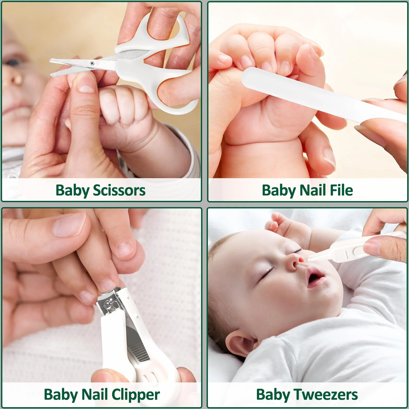 Kit per la cura del bambino e la cura del bambino per neonati, 24 pezzi, kit di sicurezza per la cura del bambino, set di assistenza sanitaria per neonati