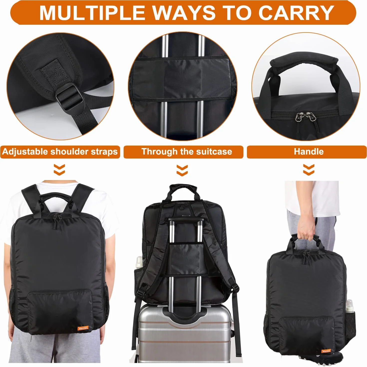 Mactso, Borsa da viaggio per passeggino compatibile con GB Pockit e GB Pockit Air Plus All Terrain, zaino da viaggio leggero per passeggino per aereo (nero, M)
