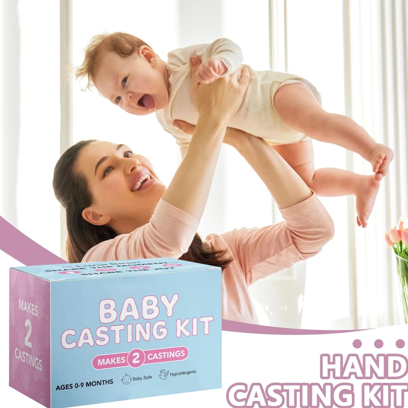 Kit di per mani e piedi del bambino, kit di ornamenti per impronte del bambino, set per commemorazione del primo compleanno di Natale | Footprint Molding Set for Christmas First Birthday Commemoration