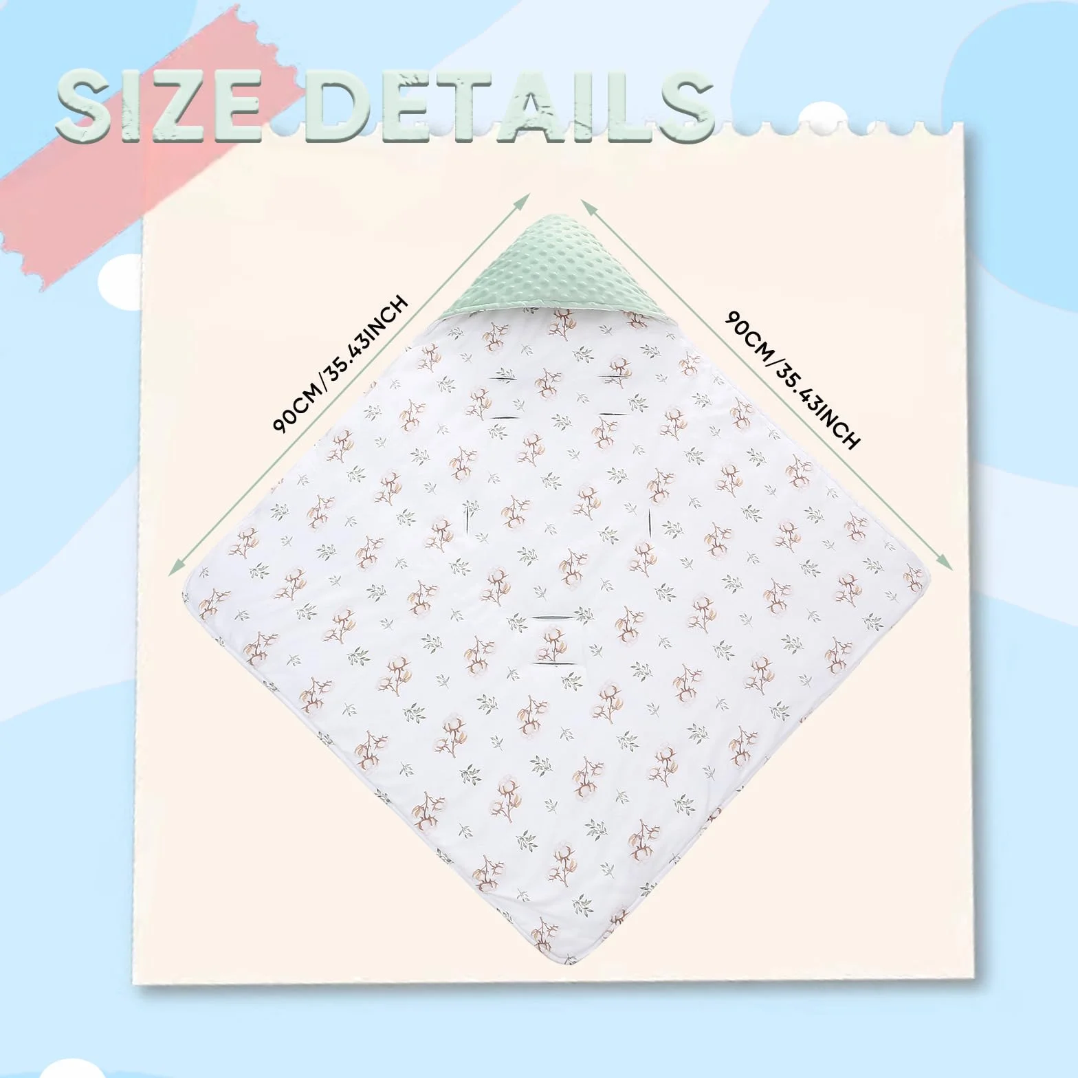 LAT Coperta per Passeggino 90 cm x 90 cm - Coperta Bebè per Seggiolino Copertina Sacco Ovetto Copertina Neonato Invernale Cotone Universale per Cinture a 3 o 5 Punti
