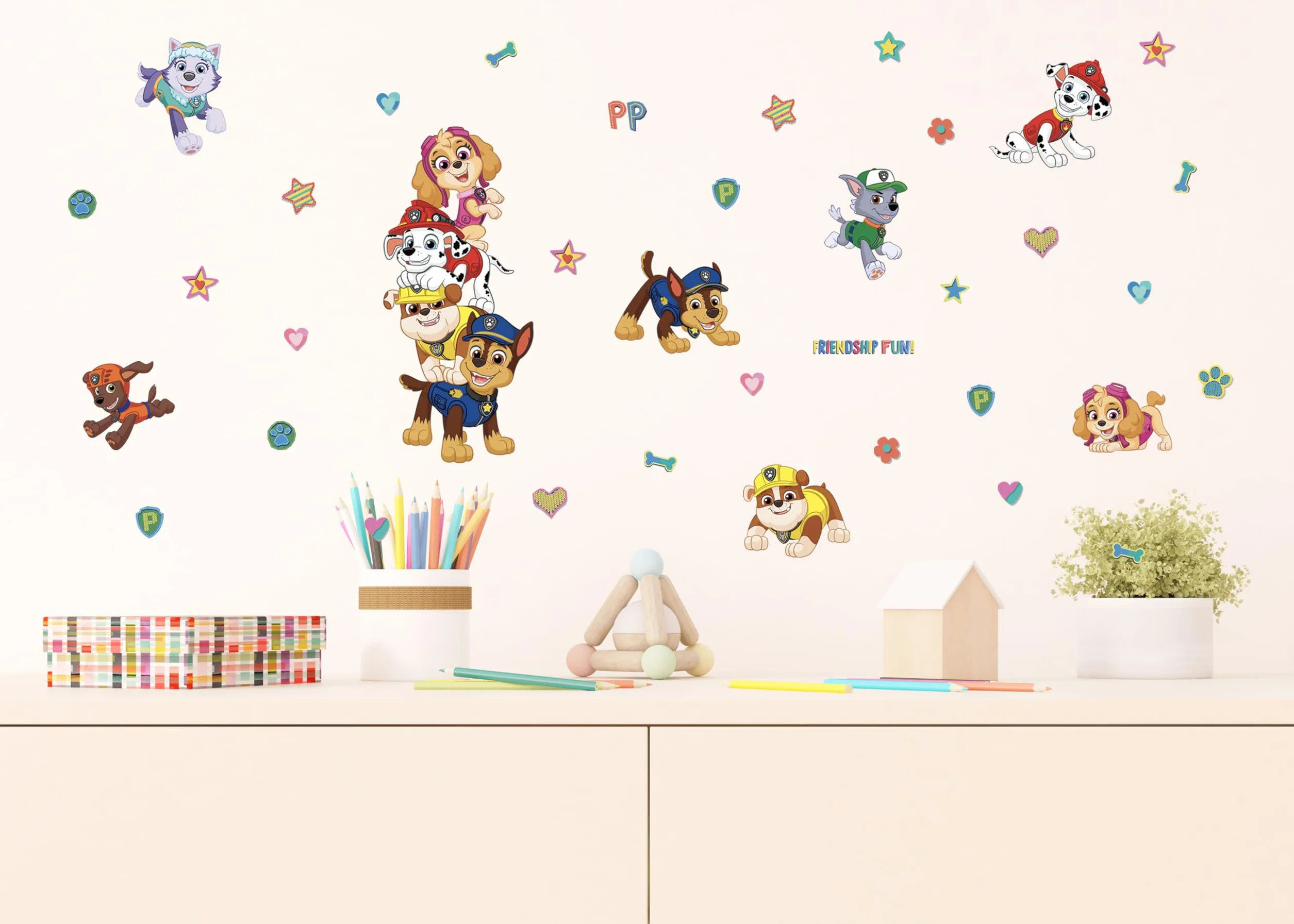 Paw Patrol Adesivi da Parete per Bambini, Adesivi Autoadesivi per Ragazzi e Ragazze, Decorazione da Parete di AG Design | 30 x 30 cm | ADKS 3842