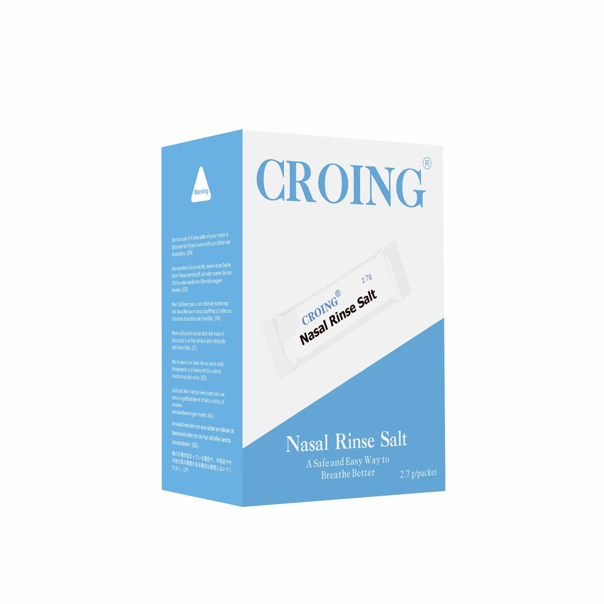 CROING 160 x Sale Lavaggio Nasale per Pulizia & Irrigazione del Naso, Lavaggi Nasali, Irrigatore Nasale, Irrigazione Nasale, Neti Pot, Sinus Rinse, Neti Lota