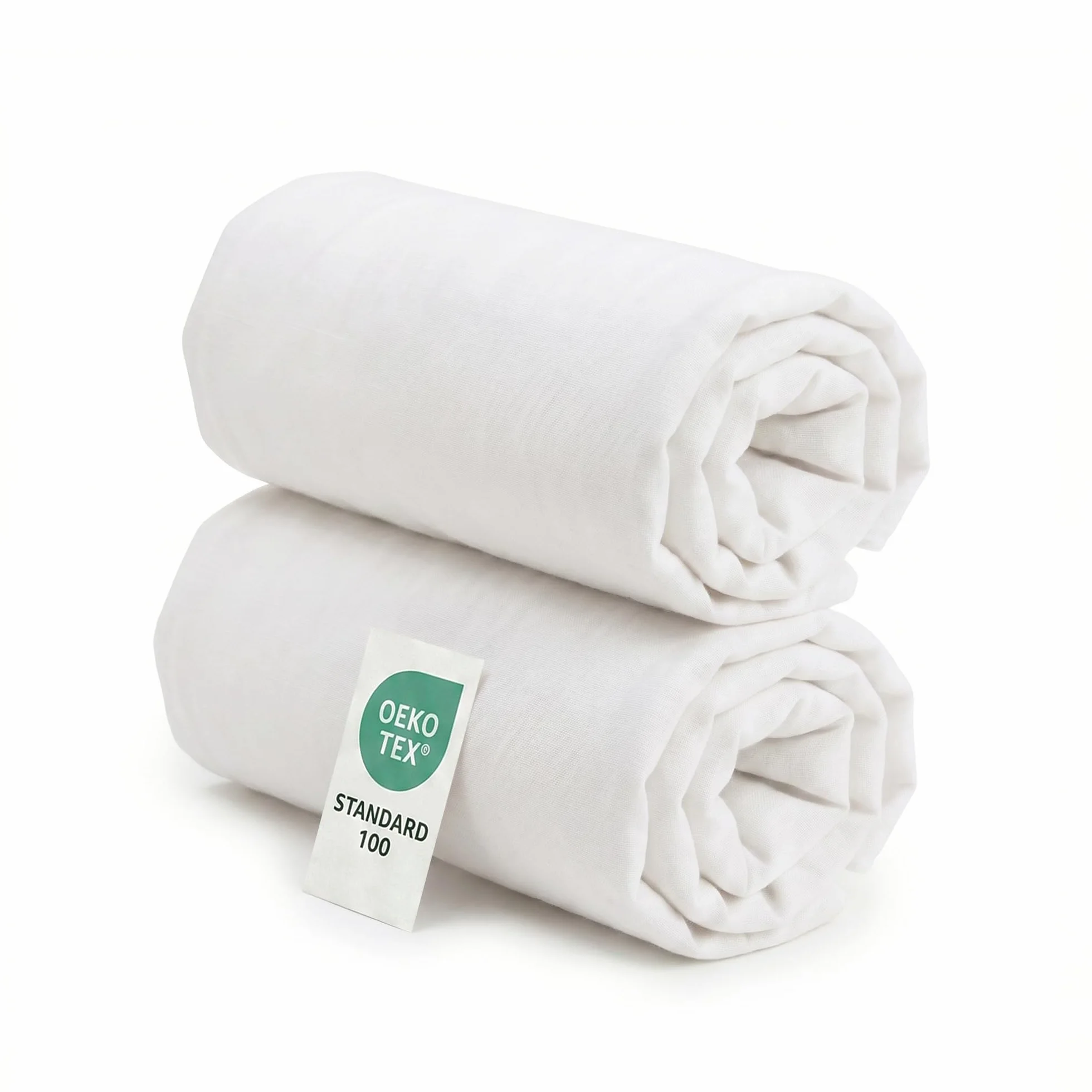 Ti TIN Confezione Da 2 Lenzuola con Angoli Per Culla 100% Cotone | Set Di 2 Lenzuola Elasticizzate Regolabili, 50x83 cm, 2 Lenzuola Bianca