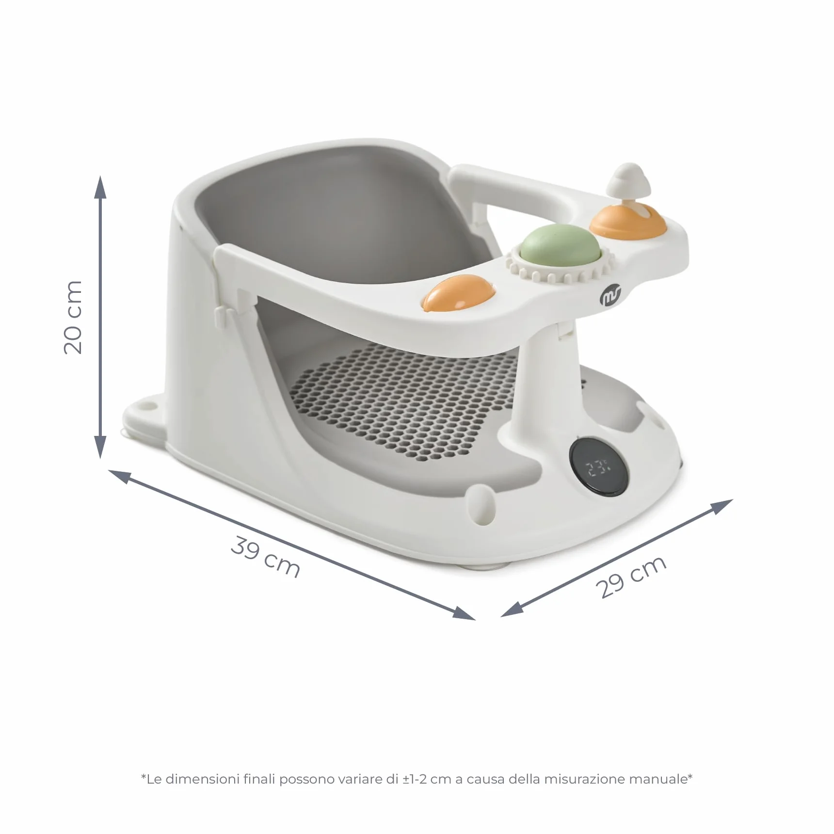 MS BabyWorld - Seggiolino da doccia per bambini, antiscivolo, per bambini, con temperatura da 6 a 24 mesi, sedia per vasca o doccia, con barra per un facile posizionamento del bambino