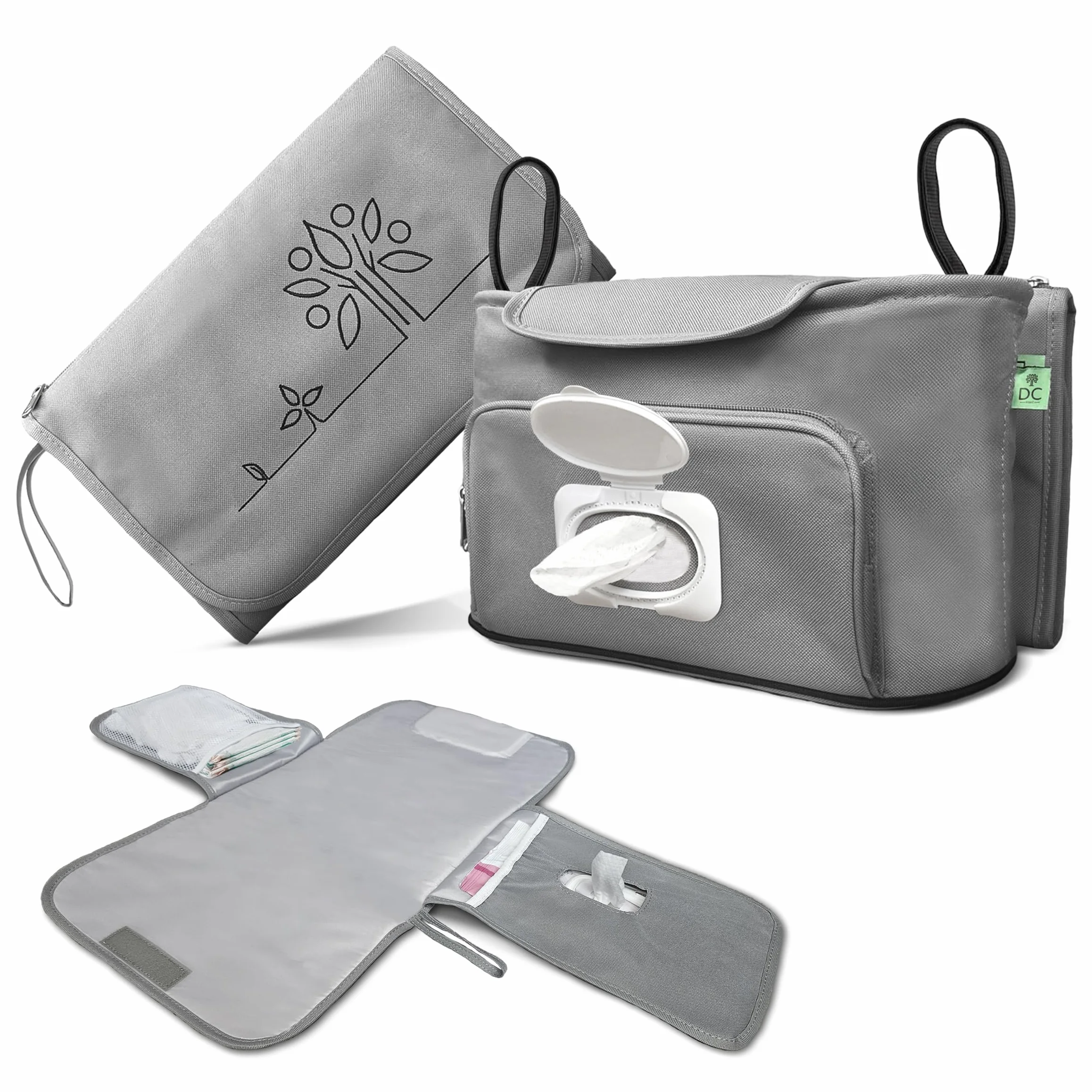 DC Prime Borsa Passeggino Leggero 25 Kg Portata con Fasciatoio Neonato Portatile, Sacco Per Passeggino Universale con Gancio Passeggino Accessori Passeggino, Zaino Mamma Neonato, Baby Bag Organizer