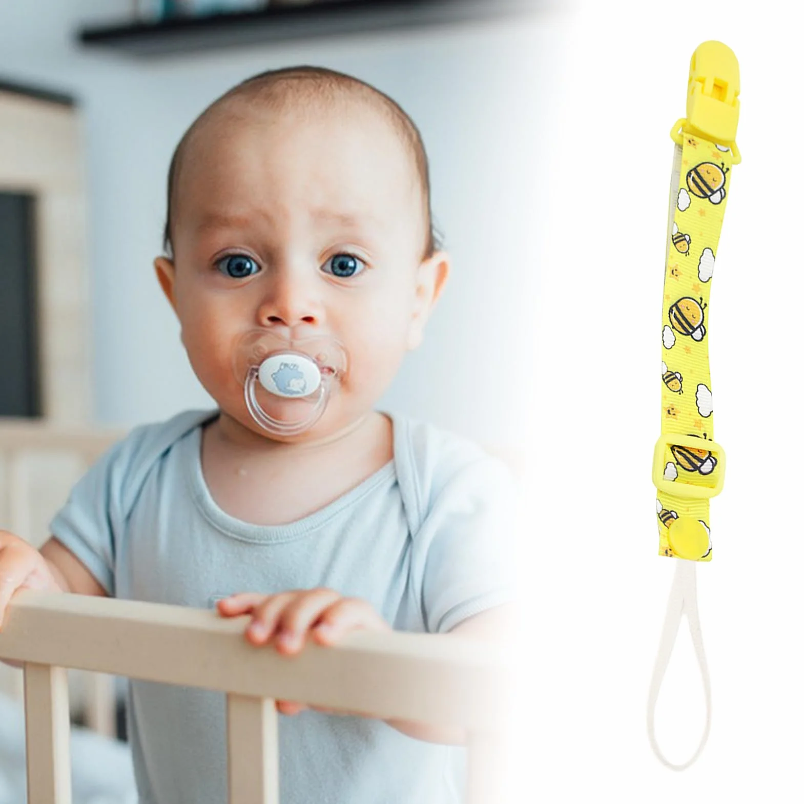 Clip per ciuccio, clip per porta ciuccio - Guinzaglio universale antigoccia per e massaggiagengive,Giocattoli per la dentizione con cordino per, adatti per la maggior parte