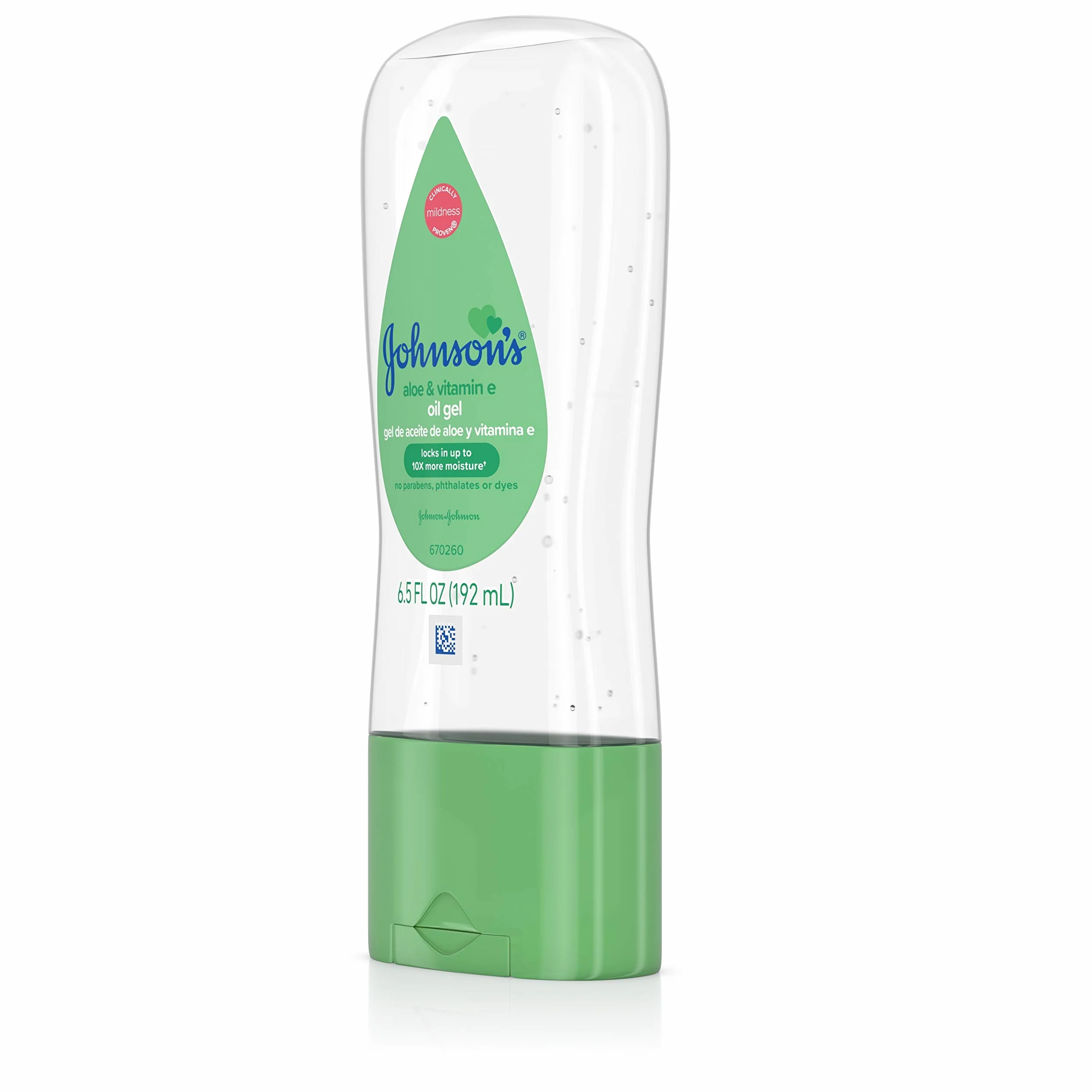 Johnson & Johnson 003296 Bambino Gel olio con Aloe & Vitamina E, 6,5 once