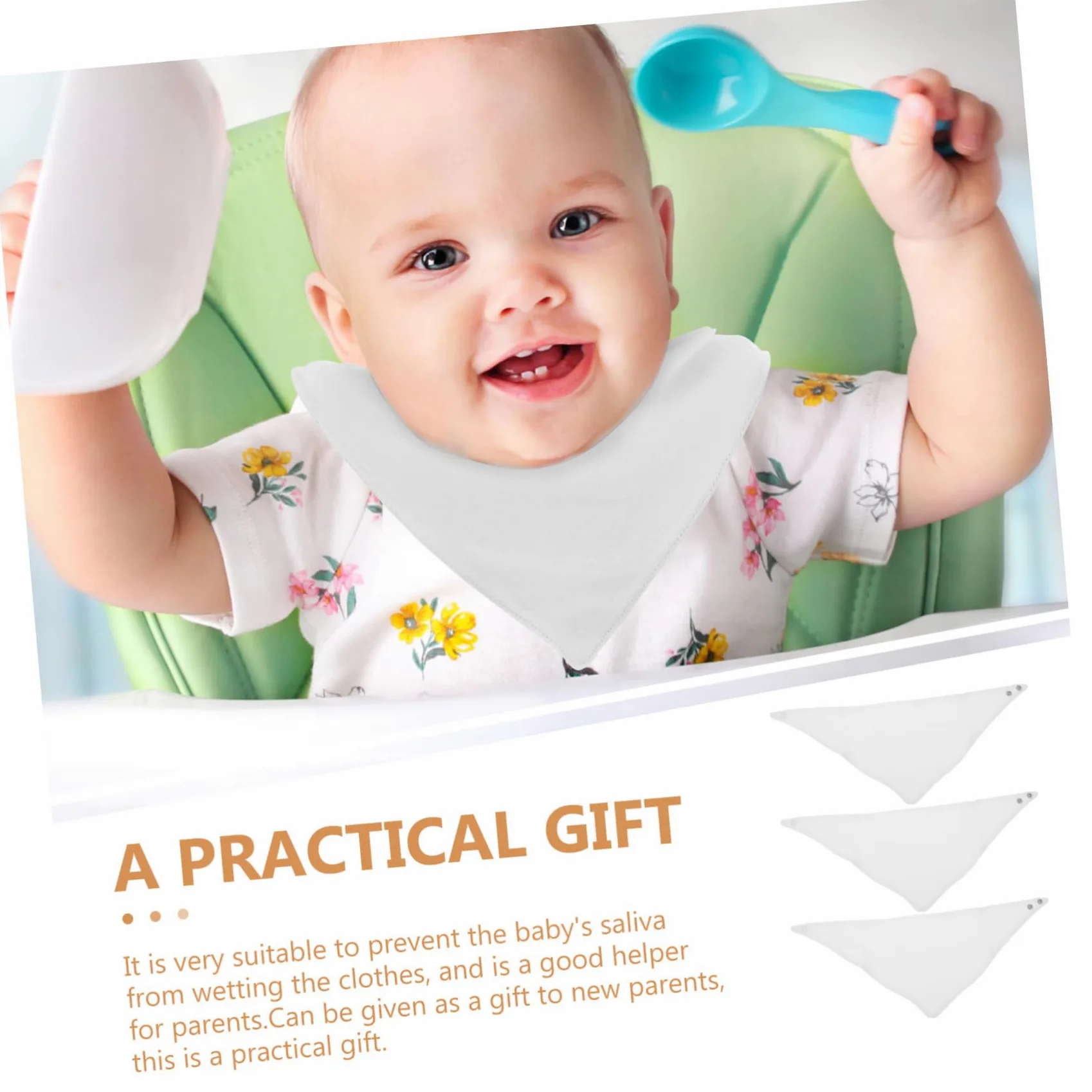 TOYANDONA 12pezzi Bavaglini Triangolari Assorbenti Cotone Per Morbidi e Regolabili Per Teething Accessori Utili Per Mamme