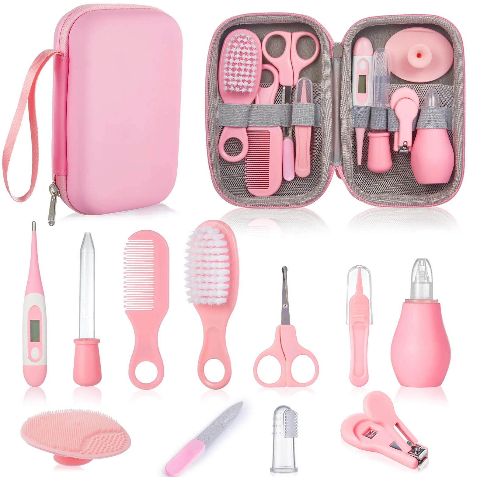 Lictin - Kit per la cura del bambino e la cura della salute, set di sicurezza per neonati con spazzola per capelli, pettine, tagliaunghie e altro ancora, per neonati e bambine