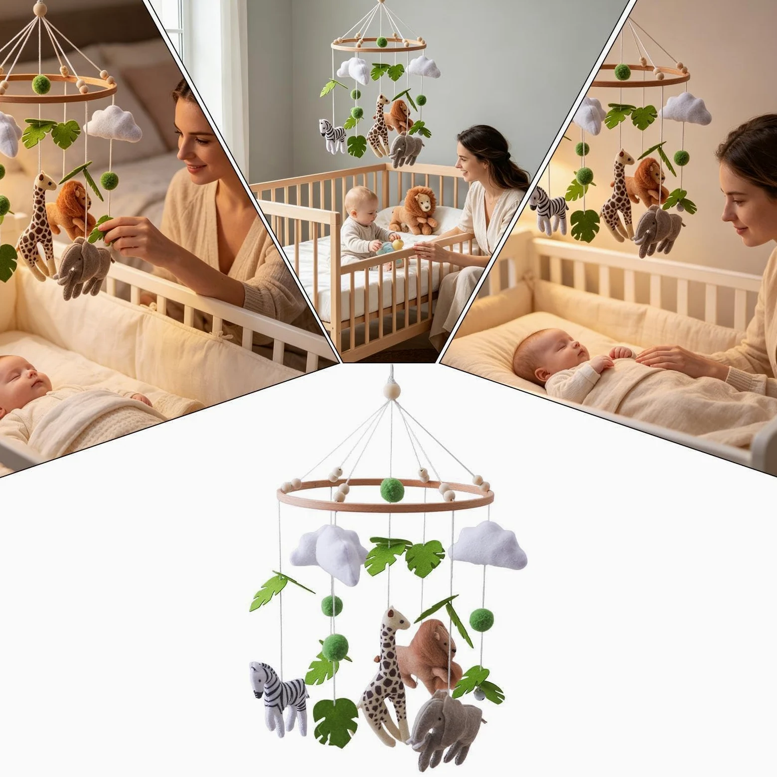 Decorazione per la cameretta dei bambini | Mobile in feltro fatto a mano per la cameretta dei bambini, per calmare e per culla, lettino, cameretta dei bambini,