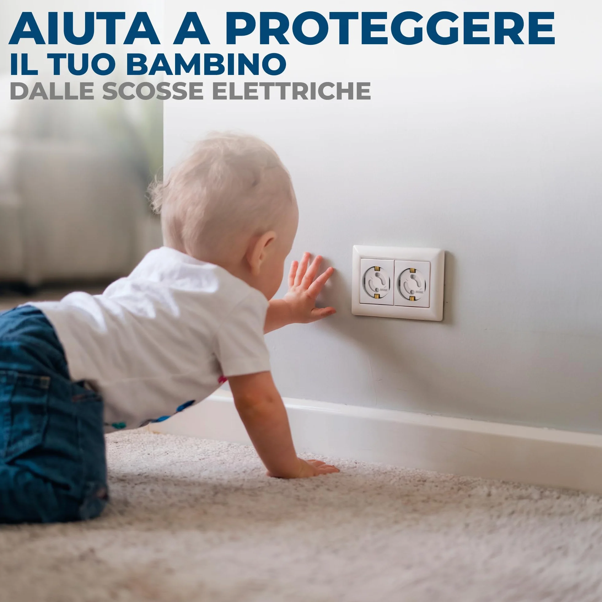 Hoffenbach Set di 20 prese elettriche con meccanismo rotante - Protezione per neonati e bambini - Copripresa di sicurezza per evitare incidenti e scosse elettriche - Presa elettrica - Bianco