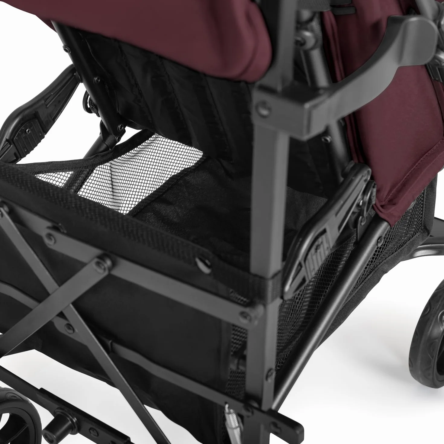 hauck Fold N Care, Blackberry - Passeggino a Ombrello per Bambini da 6 Mesi fino a 22 kg, Pieghevole e Leggero (7,6 kg), Schienale Reclinabile, Cappottina UPF 50+, Cesto XL, Ruote EVA Piroettanti