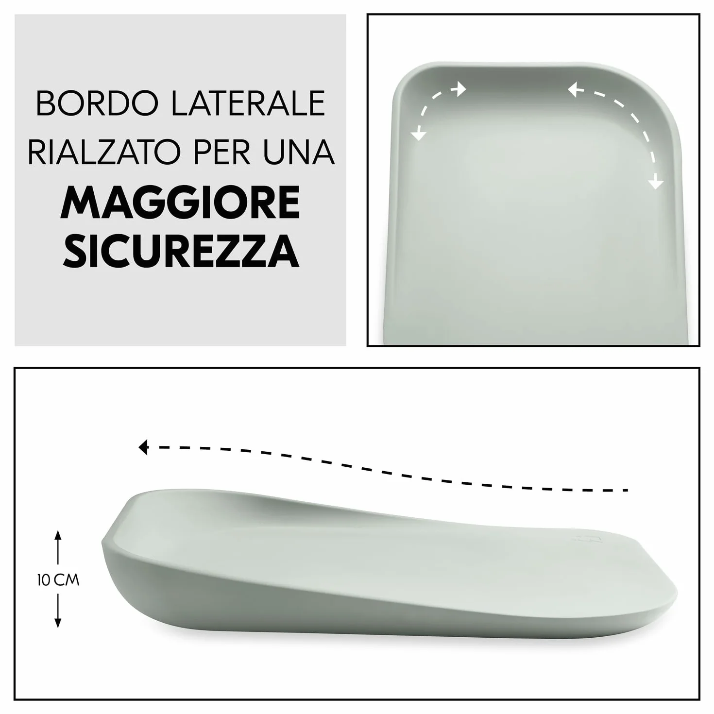 hauck Change N Clean, Verde Salvia - Fasciatoio Neonato 50 x 70 cm con Bordi Rialzati - dalla Nascita fino a 25 kg - Idrorepellente e Facile da Pulire - Privo di Sostanze Nocive