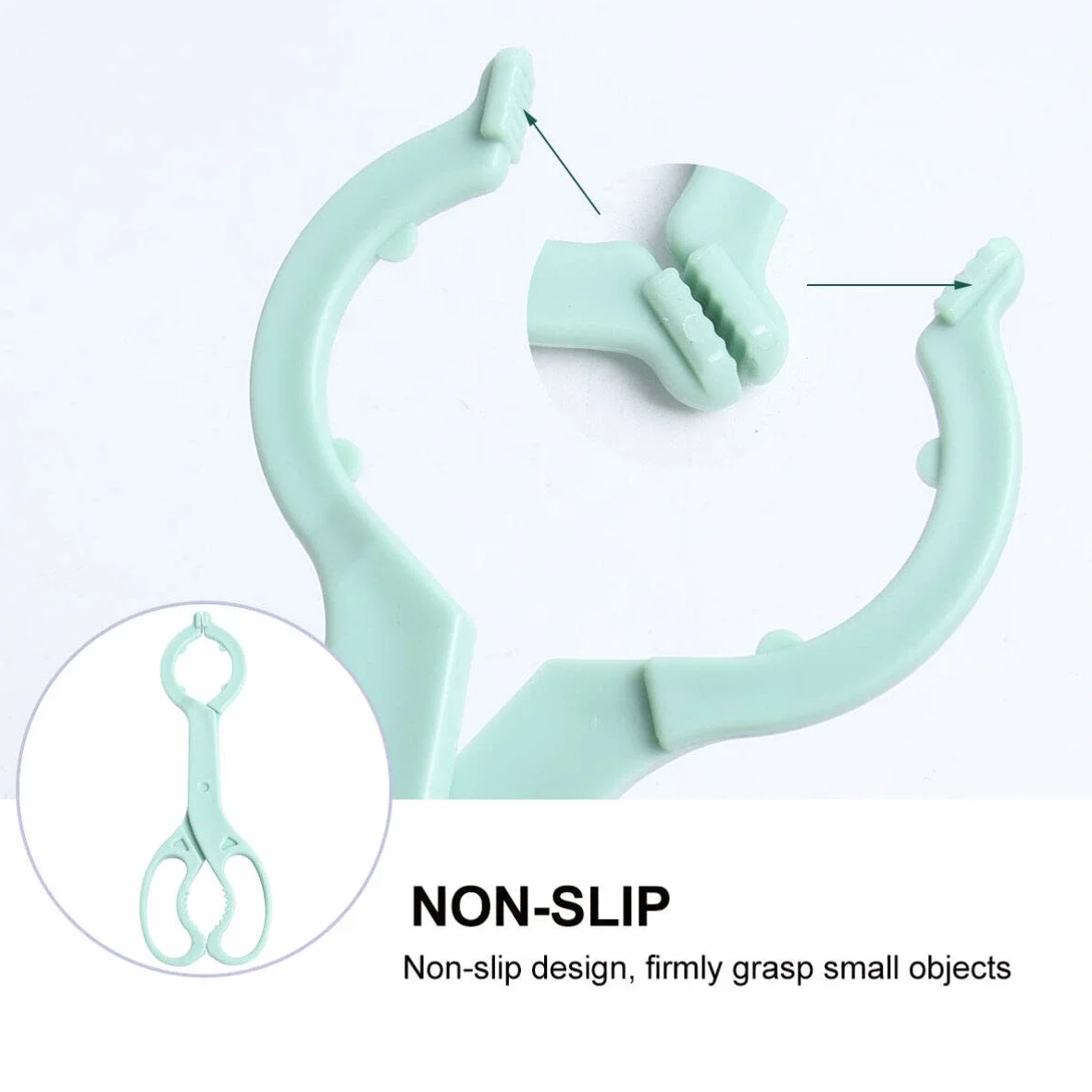 Ecceart, pinza per biberon, in silicone, antiscivolo, per allattamento, per biberon, colore: verde chiaro