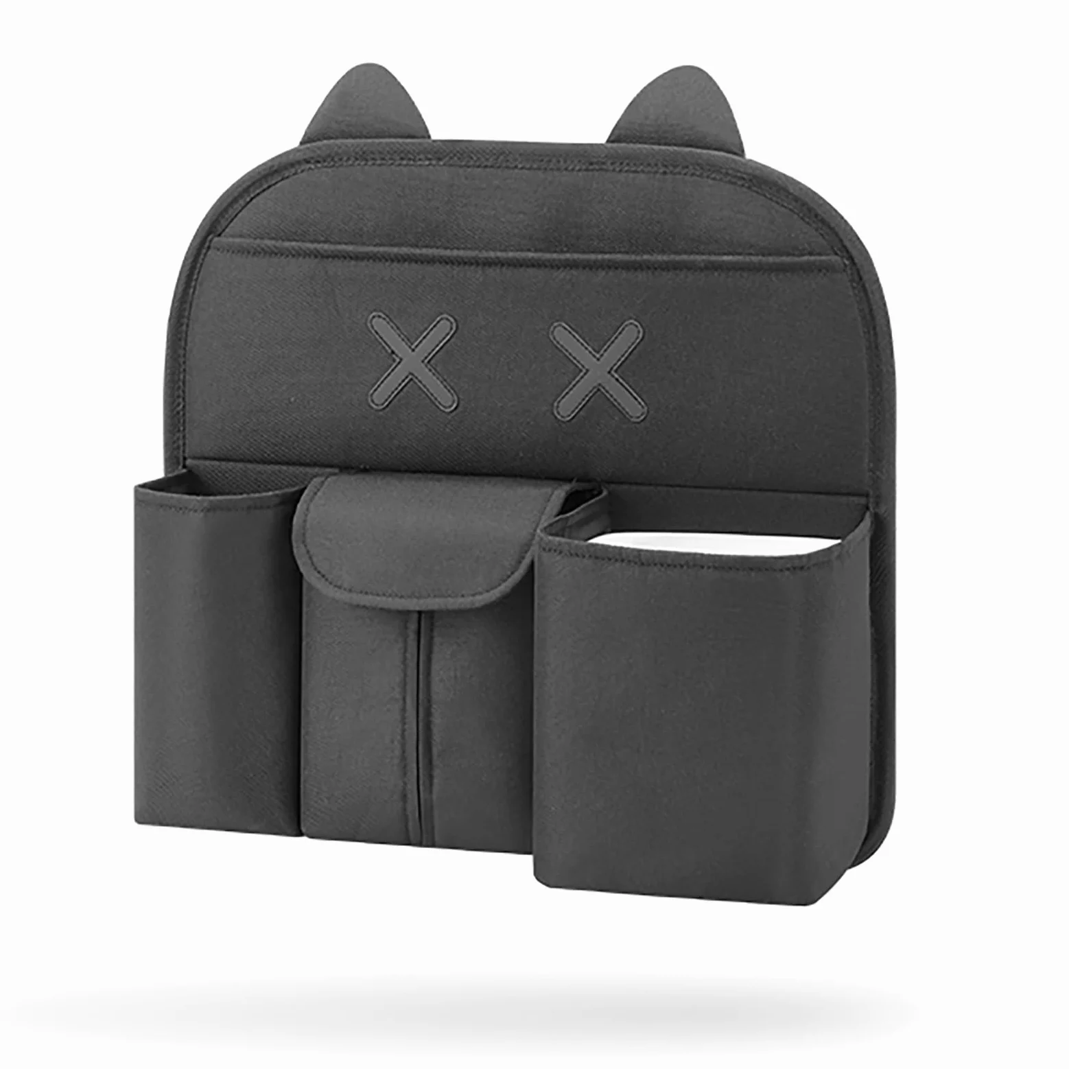 Organizer per seggiolino Auto con Spallacci Regolabili in Lunghezza, Auto Organizzatore Kick Mats Impermeabile Sedile Posteriore, Organizer per sedili Posteriori con(Black)