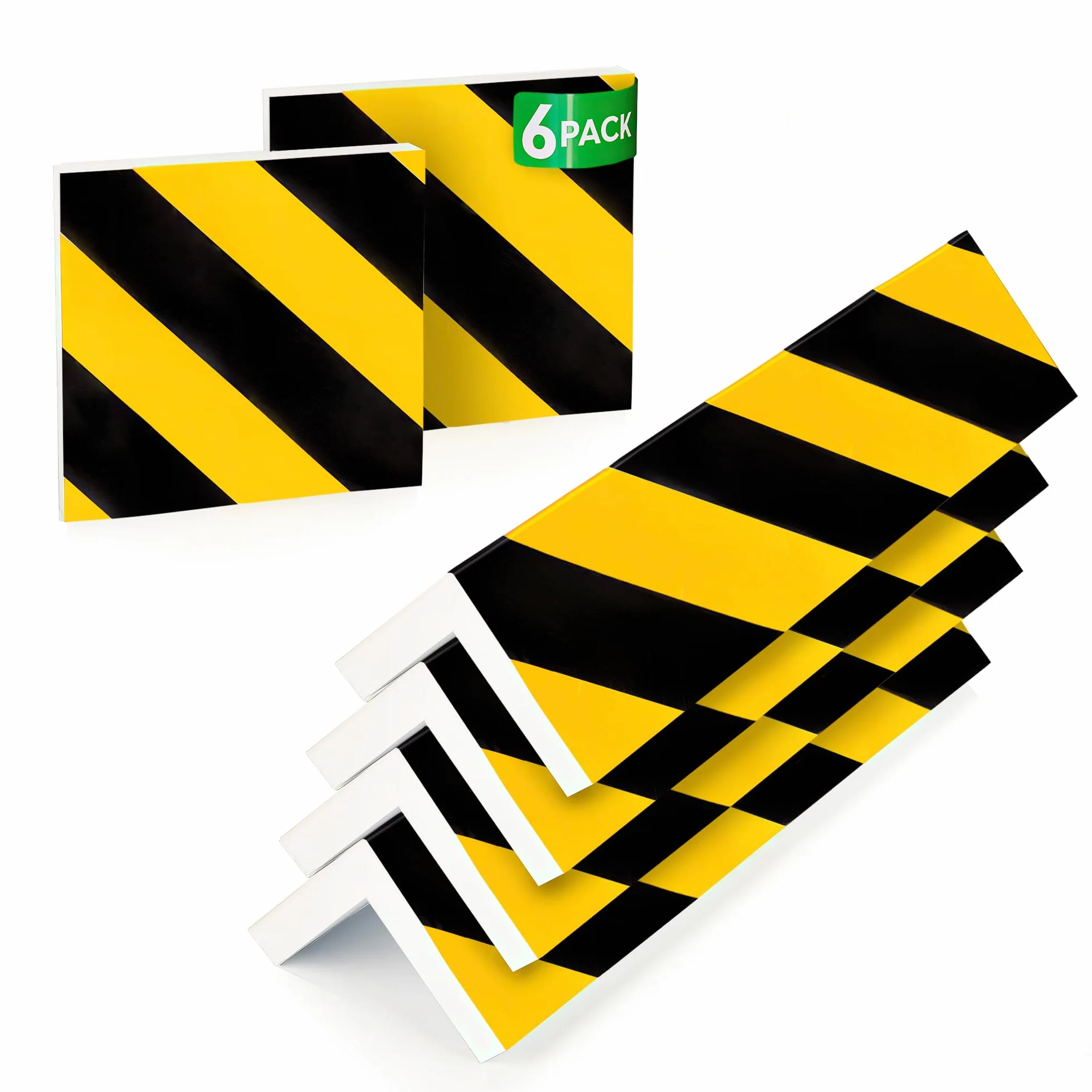 NURADA Paracolpi Garage. Protezione Portiere Auto. Pack 5. Paracolpi Portiere Auto. Paraspigoli Angolari. Angolari per Muro. Paraspigoli Gommapiuma. (4 unità 40x20x2cm + 2 unità 20x20x2cm) (Giallo)