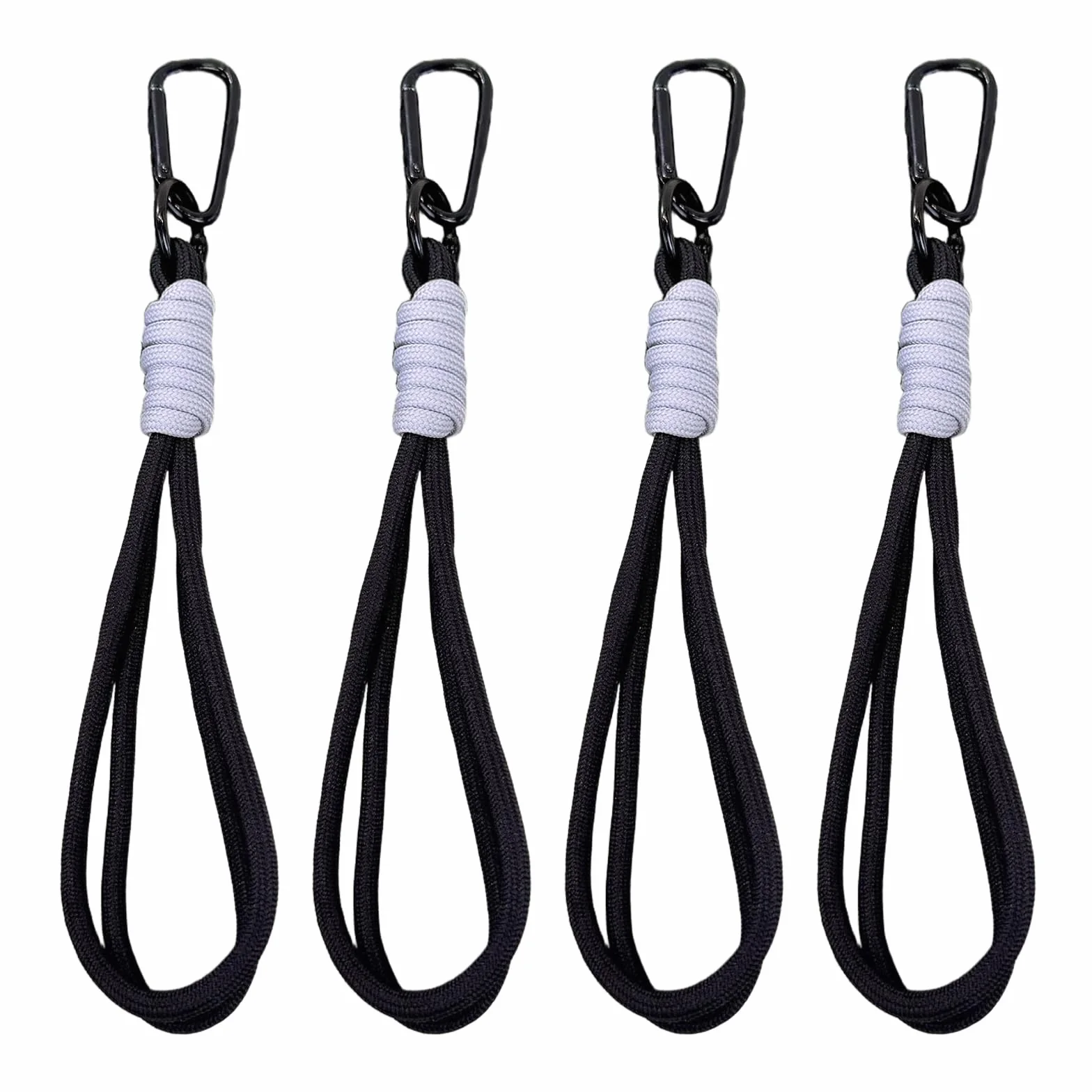 4 Ganci Passeggino Universali, Ganci per Passeggino Porta Borse e Zaino, Moschettoni Robusti per Carrozzina e Passeggino Leggero, Accessori Passeggino Antiscivolo, Colore Nero